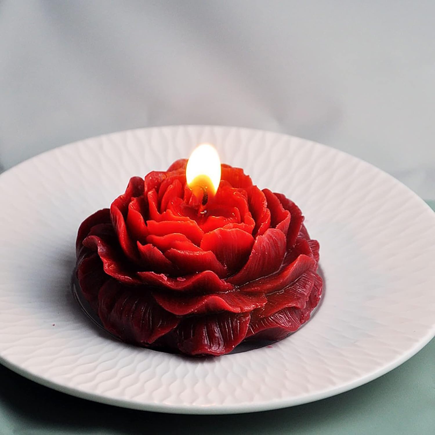 Brightail INFRA 3D Silicone Candle Wax Molds - DIY Peony Flower Mold for Resin, Soap & Aromatherapy Candles - Reusable Soy Wax Candle Making Kit for Home Decor, Wedding Centerpieces & Gift Making