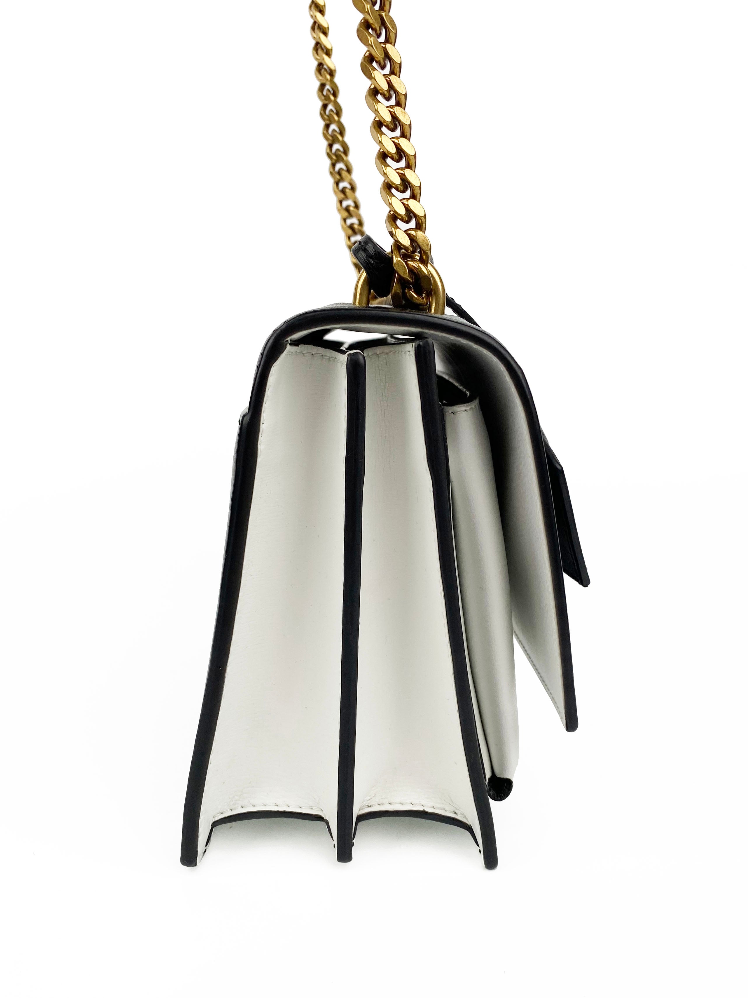 Saint Laurent Sunset Bag - Black & White Two-Tone Designer Handbag for Women | Perfect for Evening Parties, Date Nights & Luxury Fashion Accessories