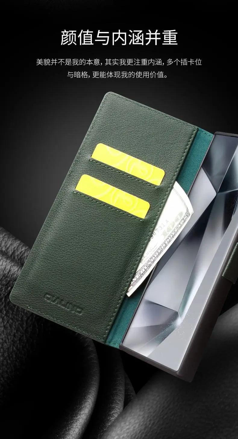 Genuine Leather Flip Cover Case for Samsung Galaxy S24 - Slim Protective Wallet Stand Case with Card Slots | Perfect for Work, Travel & Daily Use