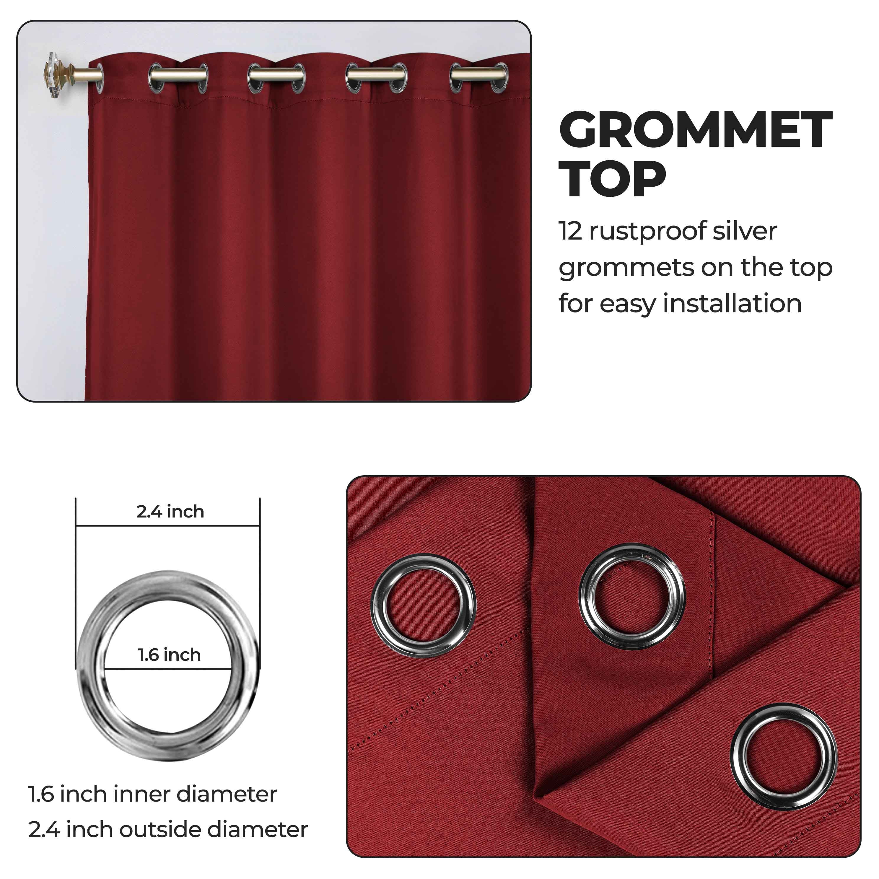 Classic Modern Solid Blackout Curtain Panels - Set of 2 for Bedroom & Living Room - Light Blocking Thermal Insulated Window Drapes for Home Decor