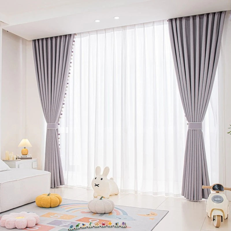 Rachel Textured Chenille Blackout Curtains for Bedroom - Thermal Insulated Noise Reducing Window Drapes, Custom Size Available, Perfect for Nursery, Living Room & Home Theater