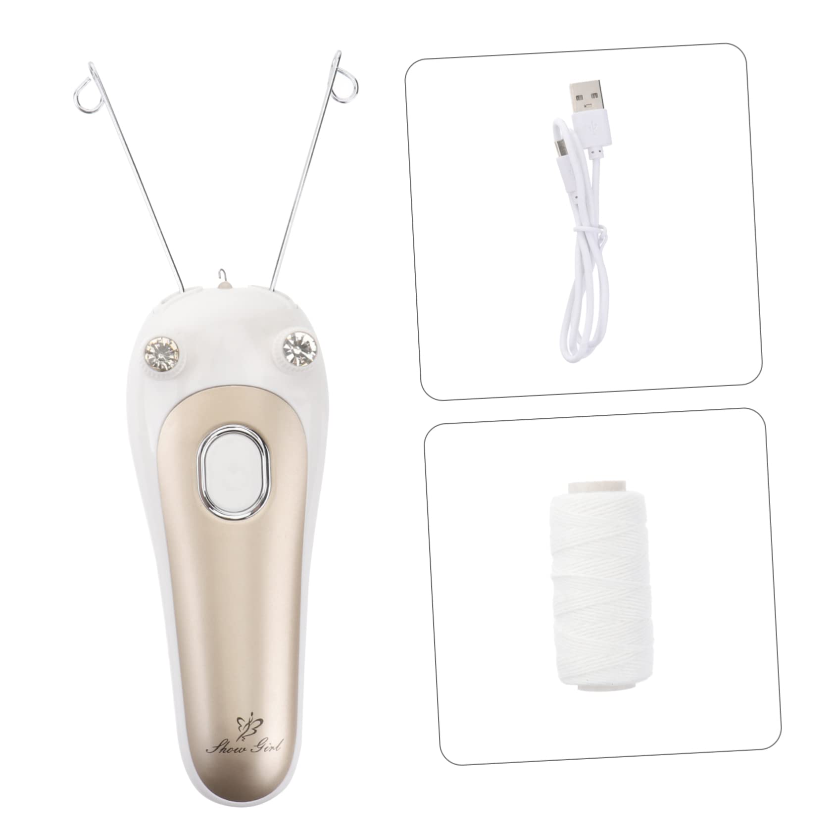 IPetboom Electric Facial Hair Remover Kit - Portable Waxing Device for Women, Eyebrow Trimmer & Body Hair Clipper with Golden Beads | Perfect for Eyebrow Shaping, Bikini Line & Sensitive Skin Hair Removal at Home