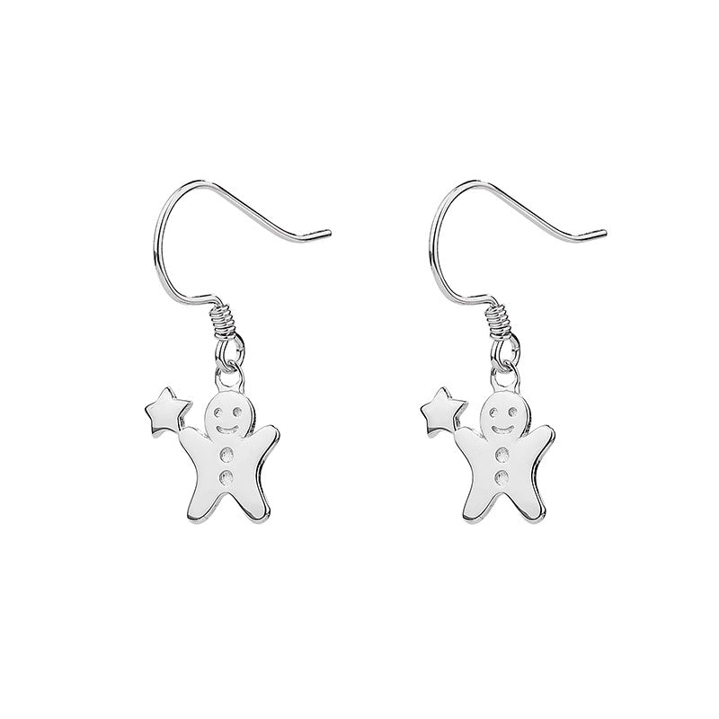 Gingerbread Man Dangle Earrings - Cute Christmas Stocking Stuffers for Women | DC007 | Perfect Holiday Gift & Party Accessory