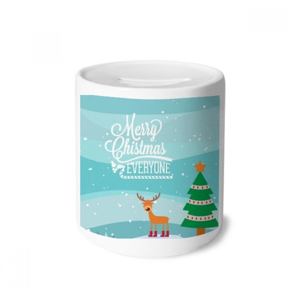 DIYthinker Ceramic Christmas Deer Piggy Bank - Money Box Coin Case for Holiday Savings, Festive Gift for Kids & Adults (Perfect for Christmas Decor, Gift Exchange & Home Savings)