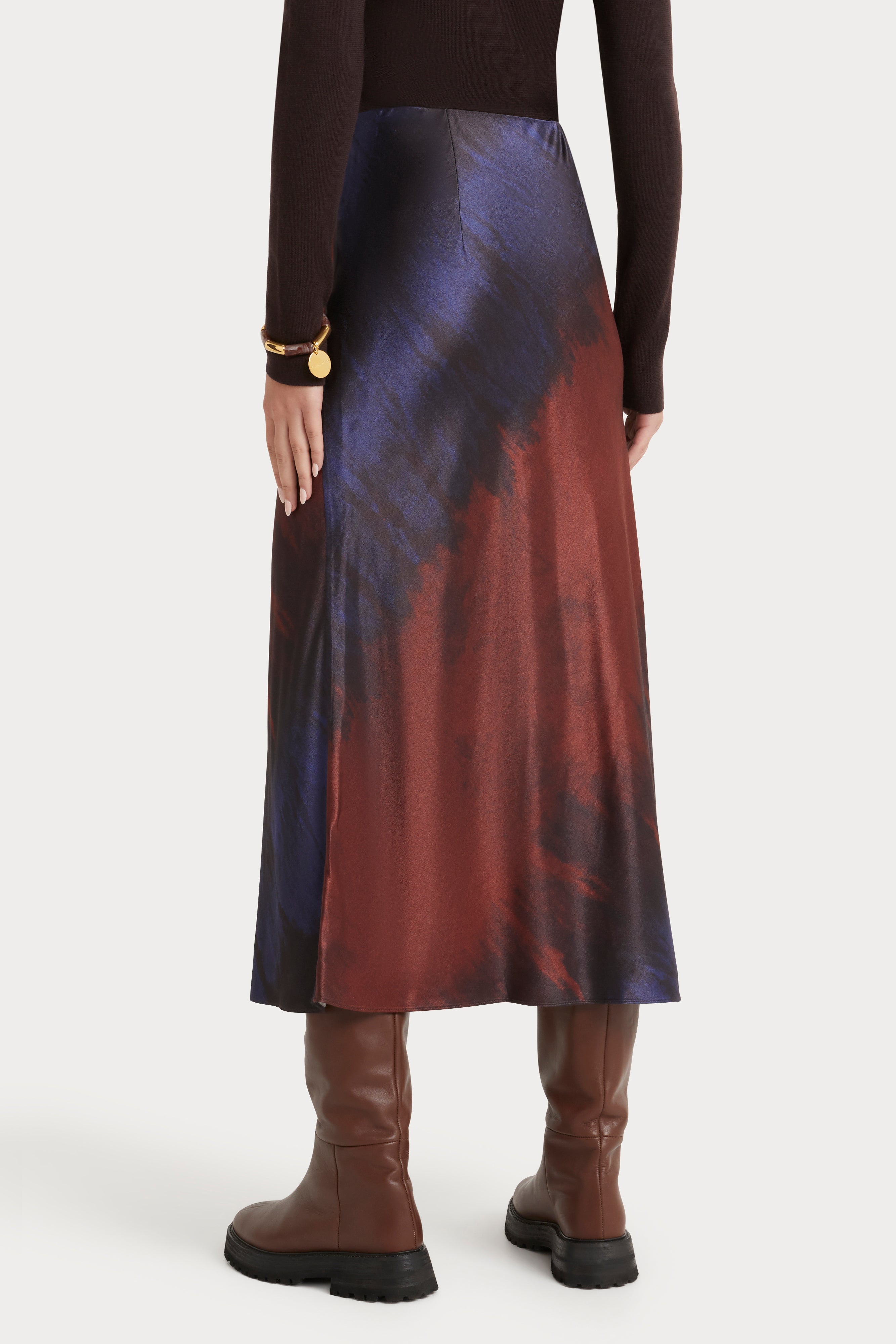 Husk Escarpment Skirt - Stylish Printed Midi Skirt for Women | Perfect for Casual Outings, Office Wear & Summer Fashion