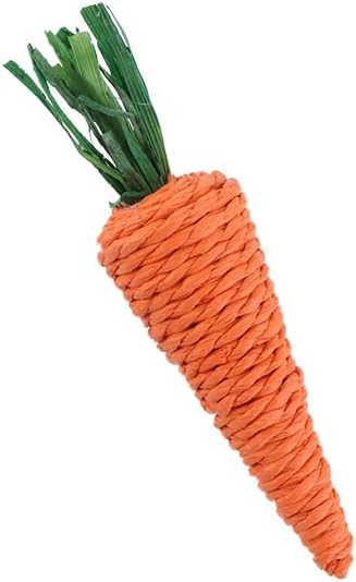 Natural Orange Hamster Chew Toys - Corn & Carrot Woven Balls for Rabbits, Guinea Pigs, Chinchillas - Small Animal Teeth Grinding Toys for Dental Health | Perfect for Cage Enrichment & Playtime