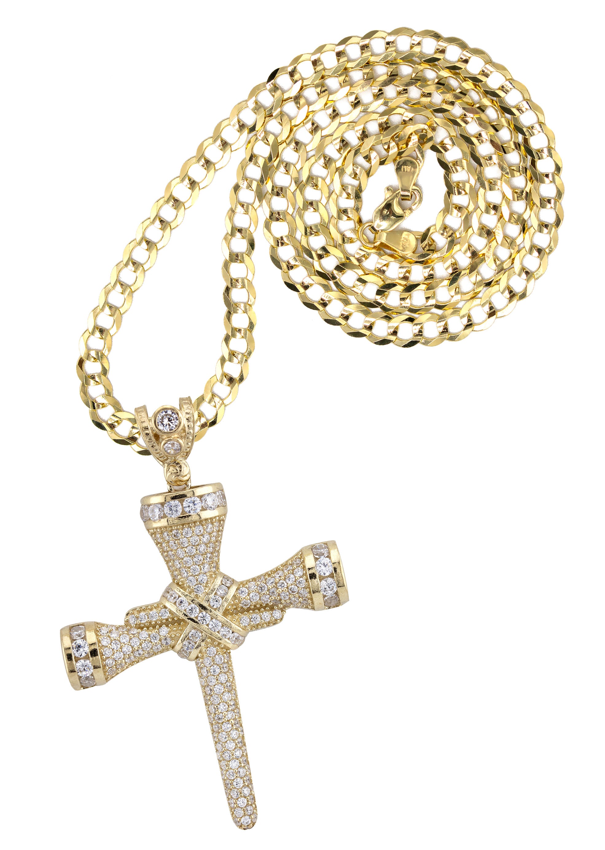 10K Yellow Gold Cross Necklace for Women & Men - Small 15g & Large 21g - Elegant Religious Jewelry Gift for Baptism, Confirmation, Wedding & Everyday Wear