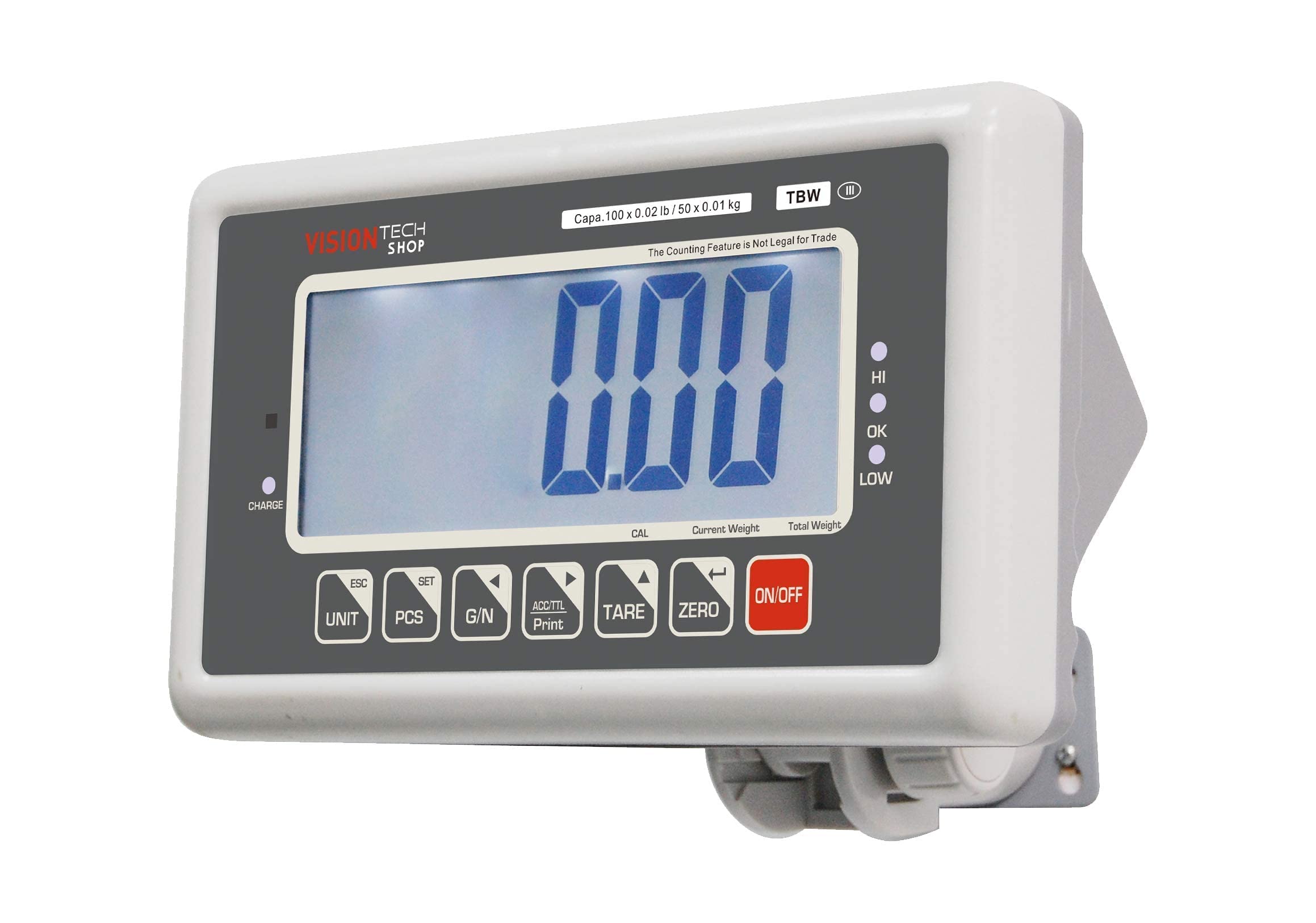 TBW-100 Industrial Bench Scale 100lb Capacity - NTEP Legal for Trade, Lb/Kg Switchable, 0.02lb Precision - Perfect for Warehouse Shipping, Logistics & Retail Inventory Management