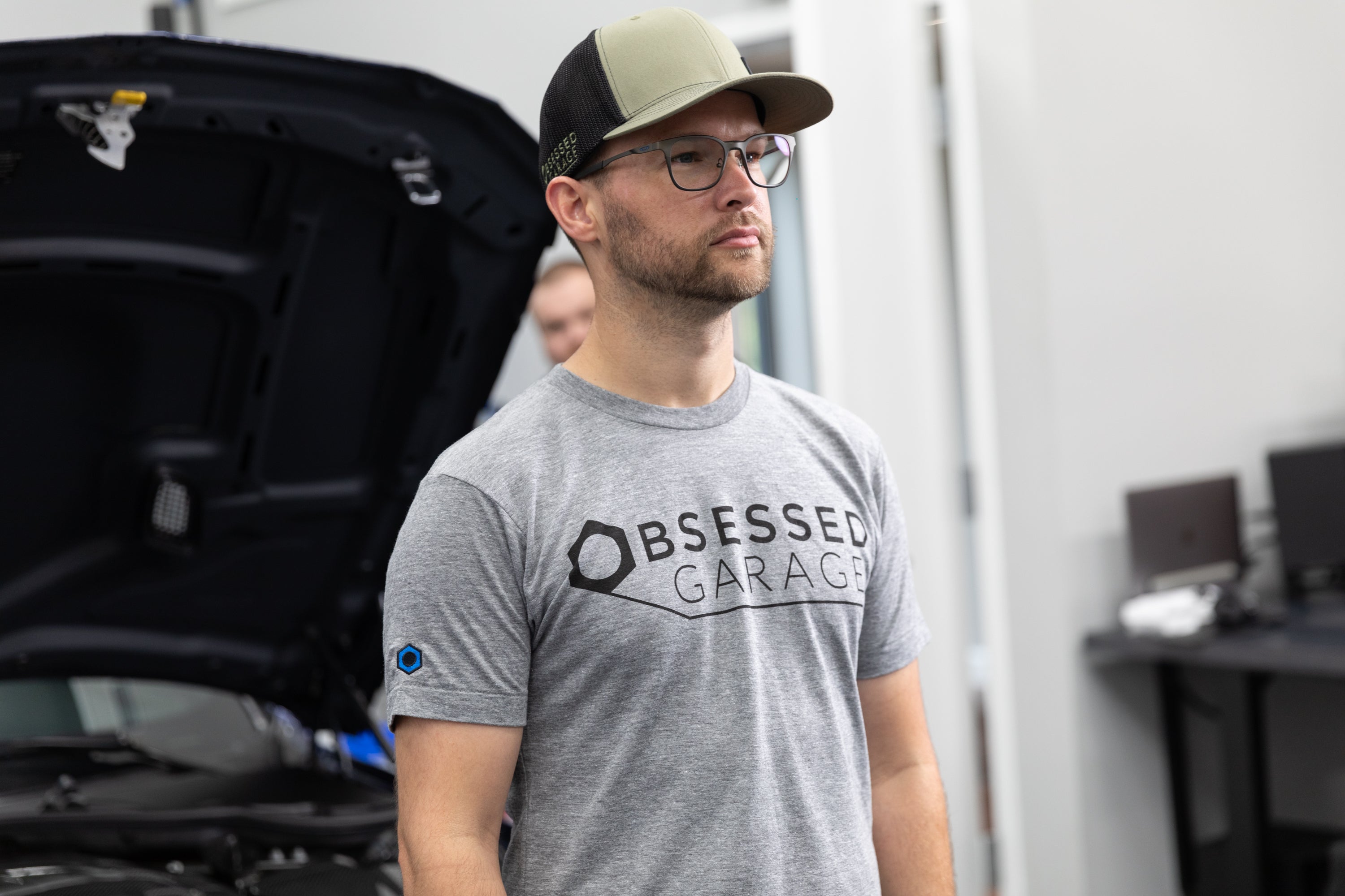 Obsessed Garage Logo T-Shirt - Premium Cotton Tee for Car Enthusiasts - Perfect for Car Shows, Meetups & Casual Wear