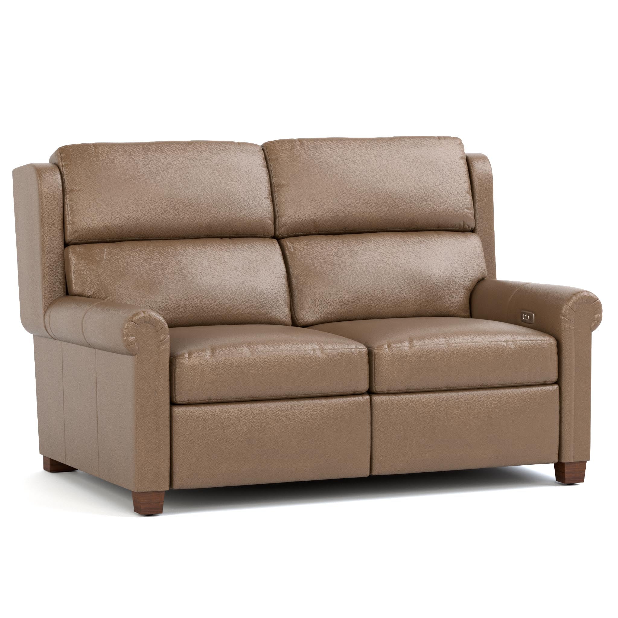 Woodlands Small Roll Arm Motion Loveseat - Compact Reclining Sofa for Small Spaces | Perfect for Apartments, Dorms & Cozy Living Rooms