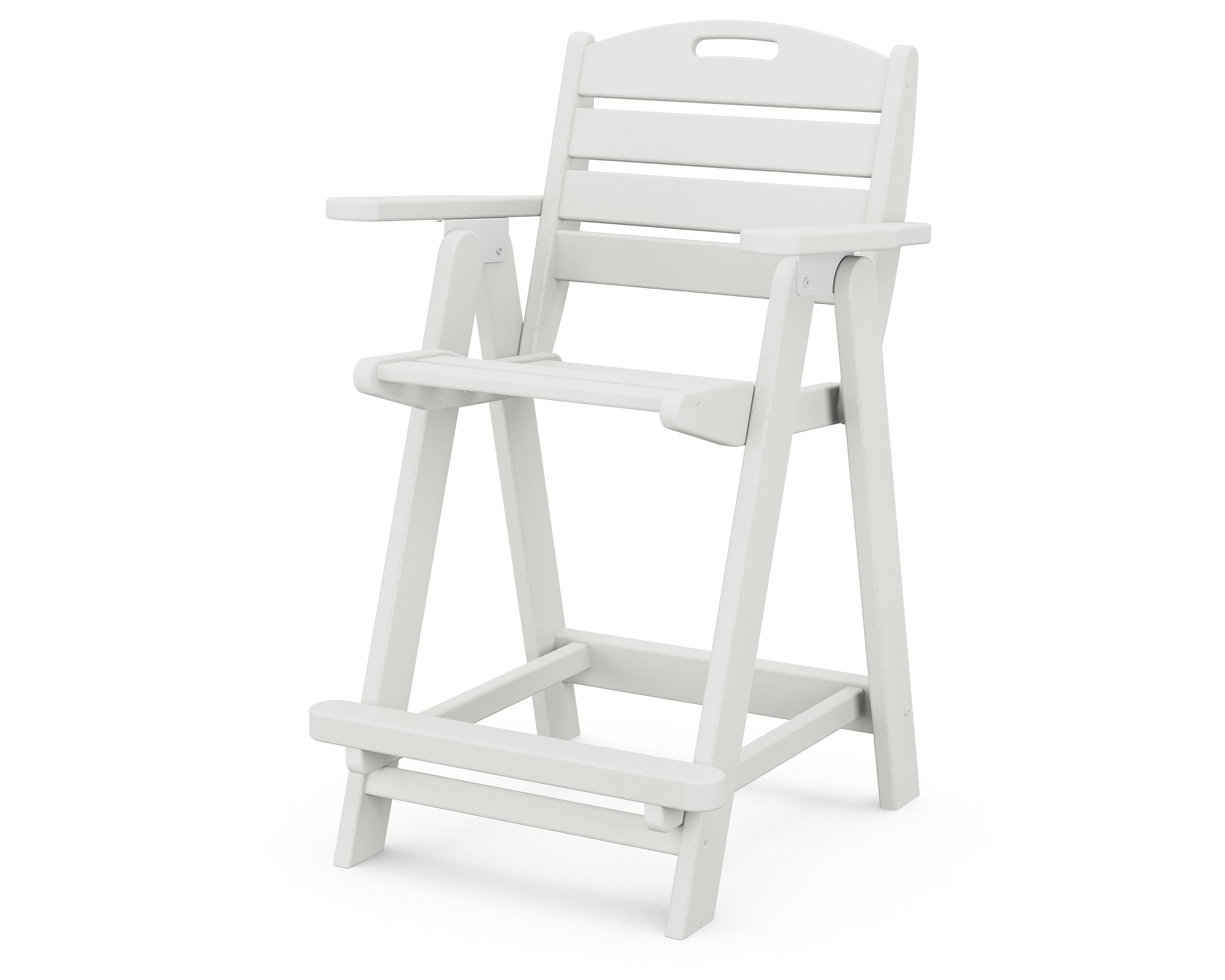 POLYWOOD Nautical Counter Height Bar Stool - Outdoor Waterproof Adirondack Chair for Patio, Deck, Poolside - Durable All-Weather Resin Material - Perfect for Beach House, Backyard, Restaurant Dining