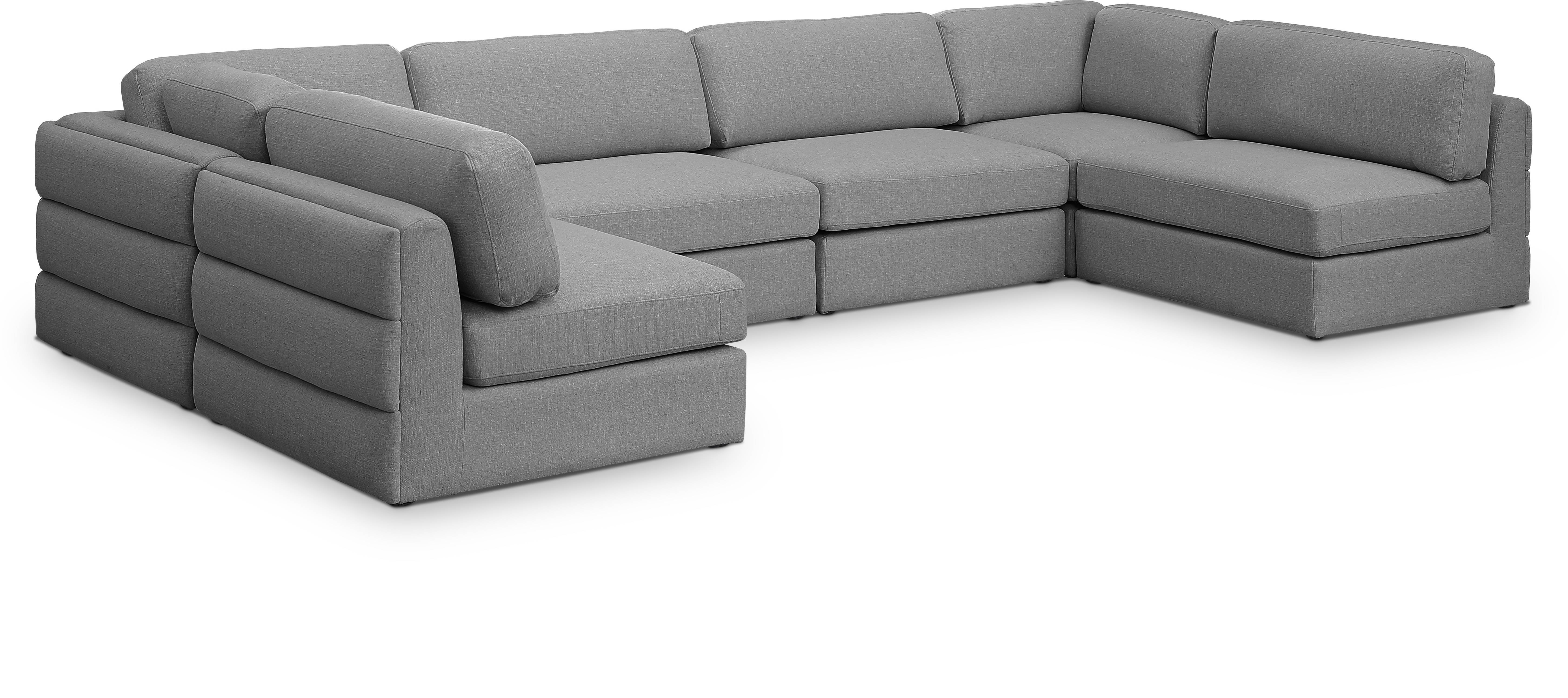 Beckham Durable Linen Textured Fabric Modular Sectional Sofa - Modern Living Room Furniture for Home & Office Comfort