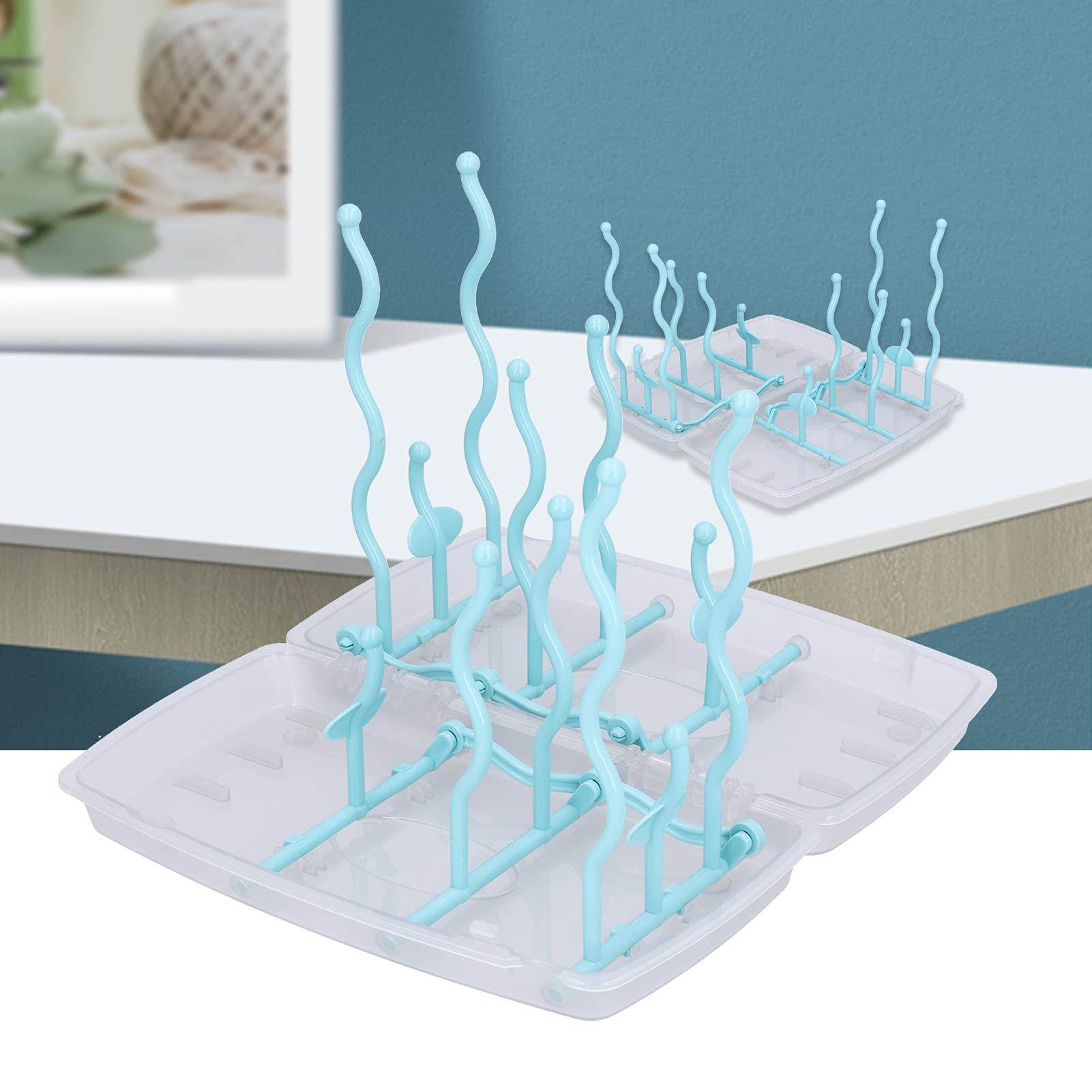 Portable Baby Bottle Drying Rack - Collapsible Travel Bottle Holder for Breast Pump Parts & Accessories | Compact Vertical Design for On-the-Go Parents | Perfect for Travel, Camping & Nursery Organization