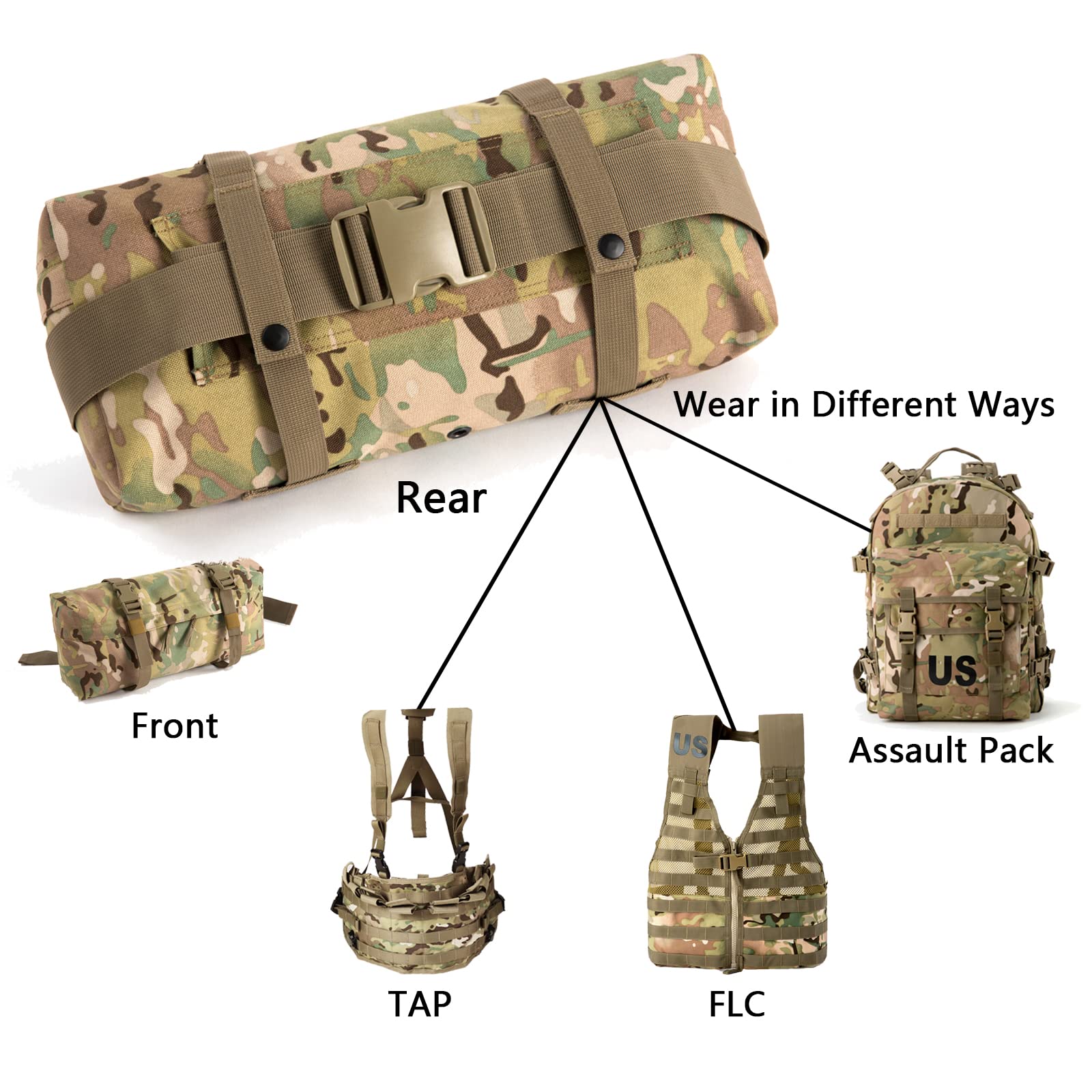 MT Military MOLLE 2 Large Rucksack with Frame - Army Tactical Backpack for Outdoor Hiking, Camping & Survival Gear - Durable Military Backpack for Tactical Missions, Hunting & Travel