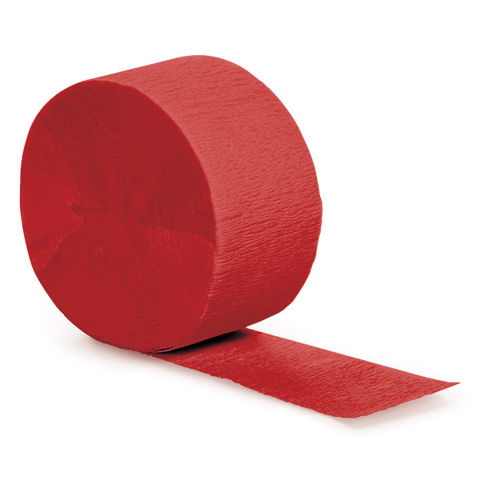 12-Piece Bulk Classic Red Crepe Streamers - 81 Feet Long Party Decorations for Birthdays, Weddings & Celebrations