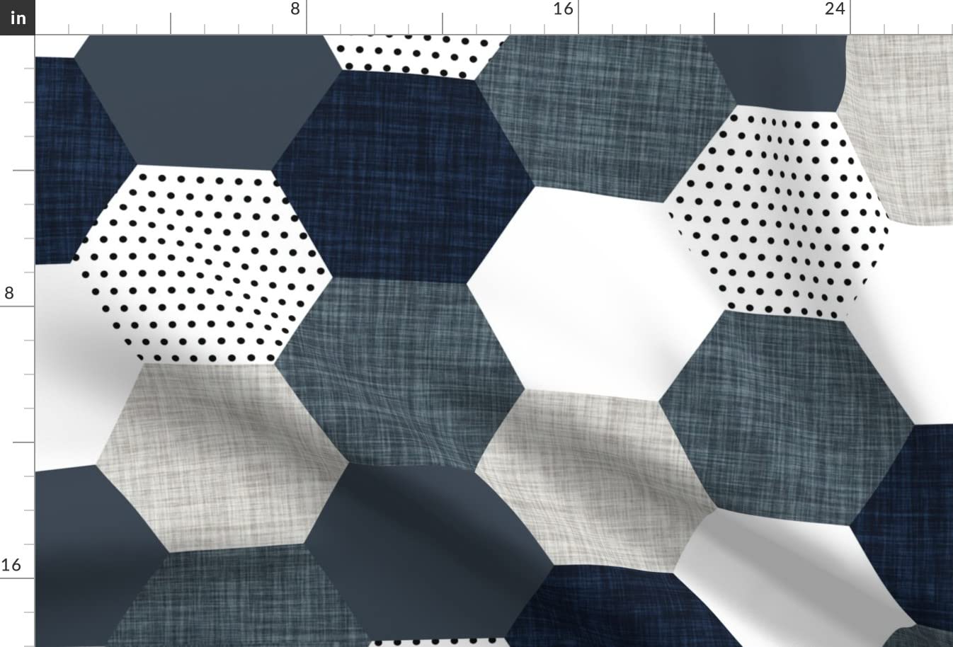 Hexagon Quilt Wholecloth Fabric - Gray White Beige Cheater Printed Minky Fat Quarter for Baby Blankets, Quilt Backing & Sewing Projects | Soft Plush Fabric for DIY Crafts, Nursery Decor & Cozy Home Accents