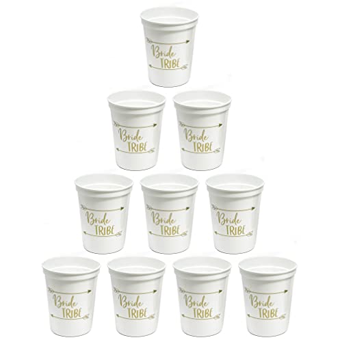 10 Pack - Bride Tribe (White/Gold)