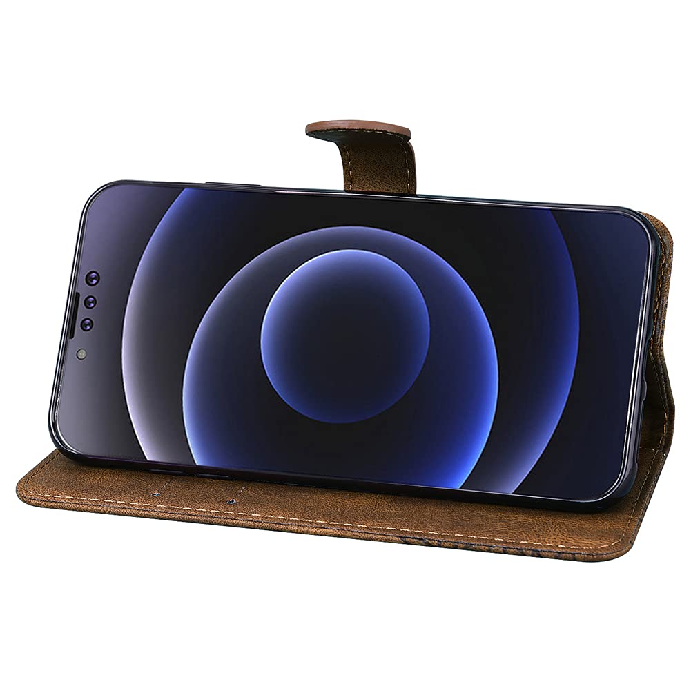 Apple iPhone 13 Pro Max Case - Butterfly Embossed PU Leather Flip Wallet Cover with Card Slots & Stand | Protective Case for iPhone 13 Pro Max (Butterfly Brown) | Perfect for Daily Use, Travel & Business Meetings