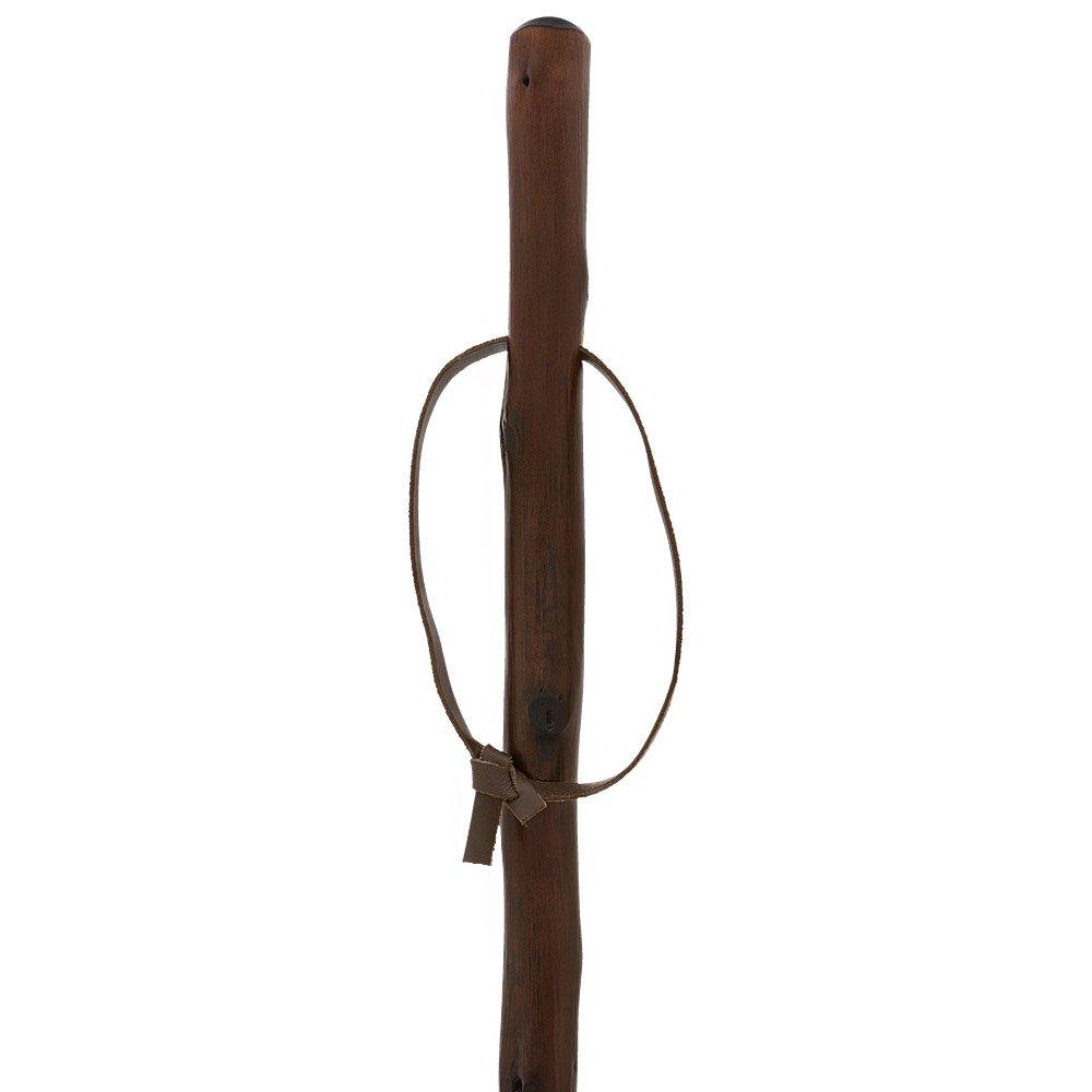 Premium Chestnut Hiking Staff with Combi Tip - Durable Wooden Walking Stick for Outdoor Adventures, Trekking & Mountain Climbing - Natural Stained Finish for Elegant Look