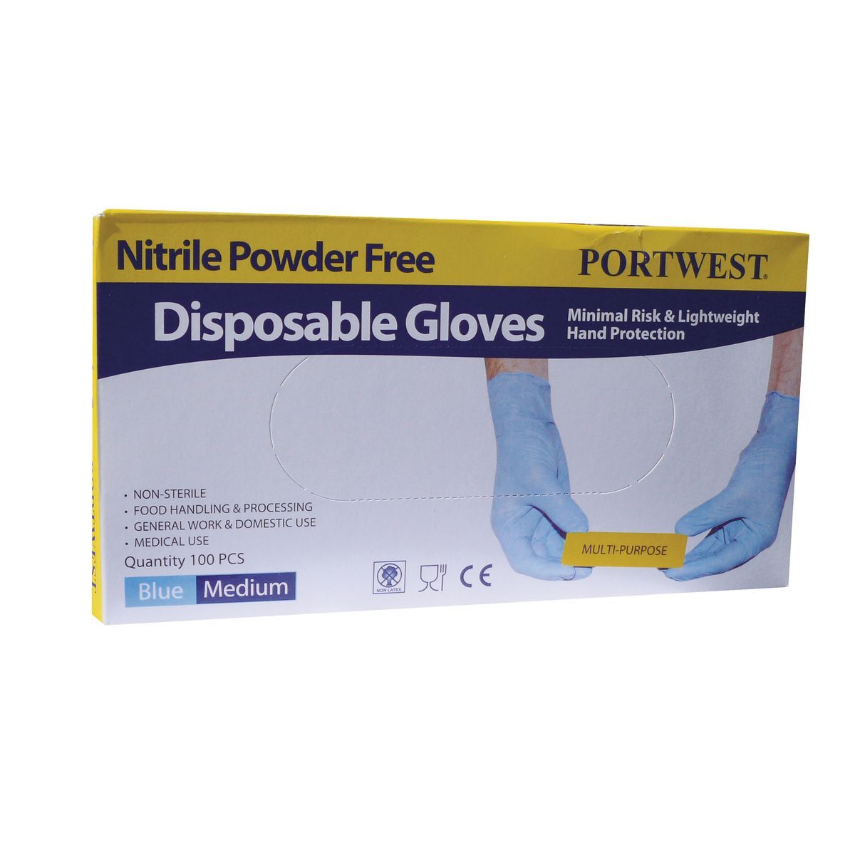 Premium A925 Nitrile Disposable Gloves (Pack of 100) - Powder-Free, Latex-Free, Durable & Comfortable for Medical, Food Service, Cleaning & Home Use
