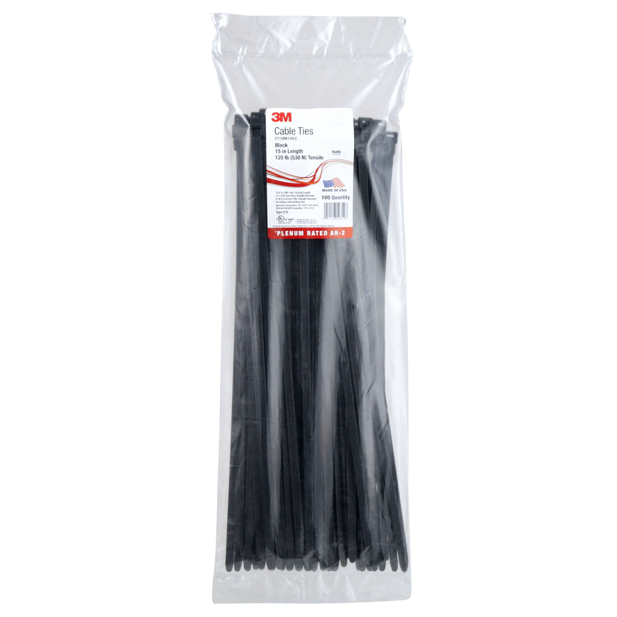 3M Cable Ties Black 12-Inch (120-Pack) - Heavy Duty Nylon Zip Ties for Organizing Wires, Cables, and DIY Projects - Indoor/Outdoor Use