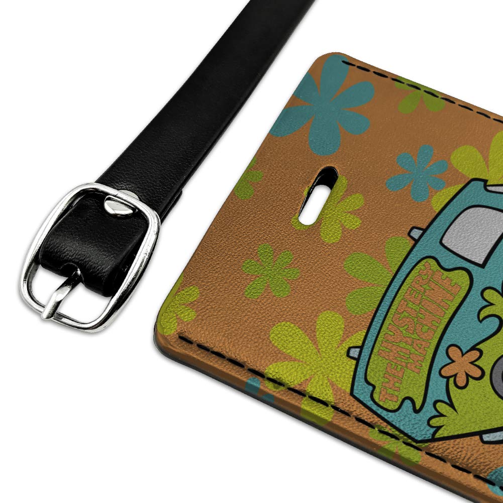 Scooby-Doo The Mystery Machine Leather Luggage Tag - Rectangle Carry-On ID Tag for Suitcases, Bags & Backpacks - Perfect for Travel, Vacation & Business Trips