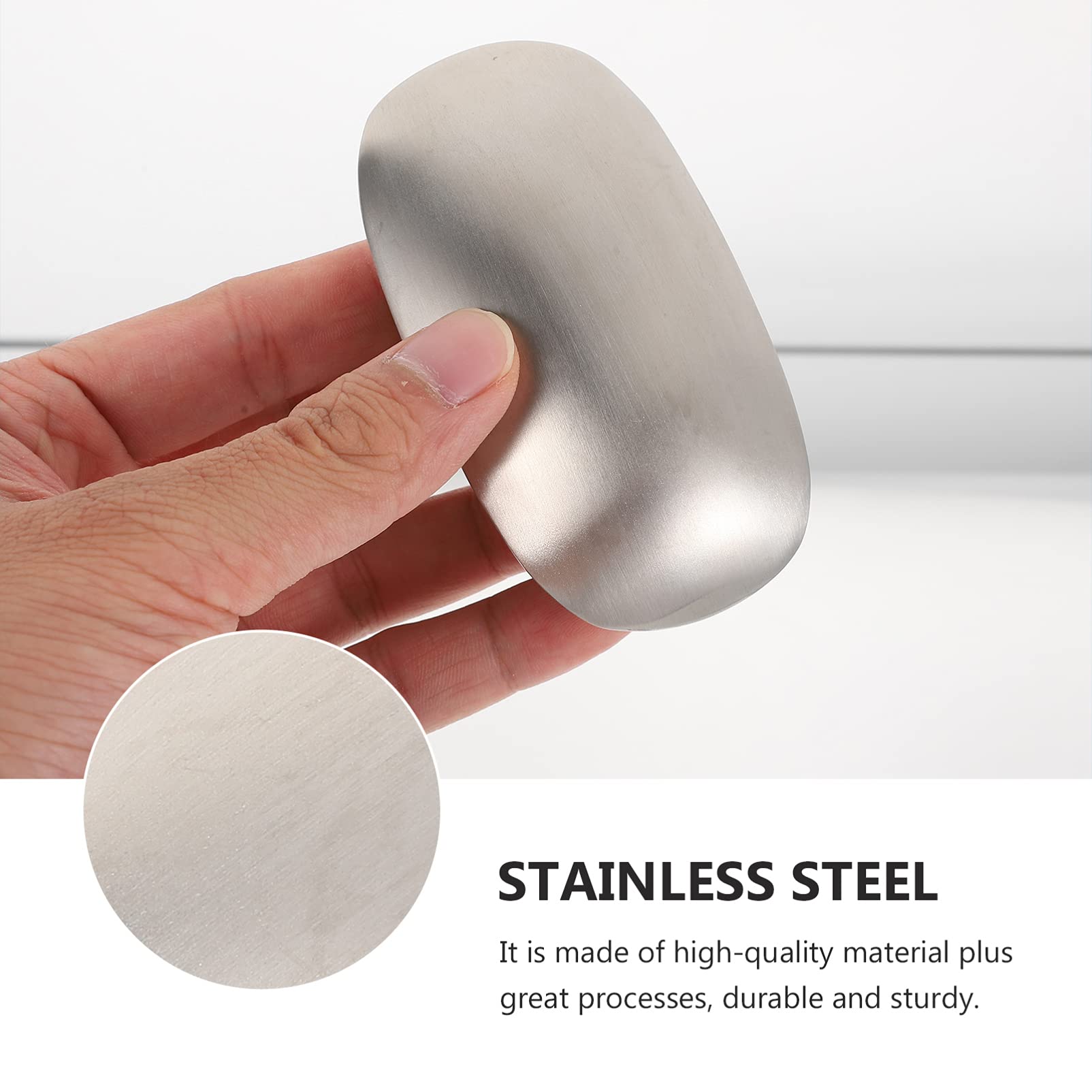 Hemoton 2-Pack Stainless Steel Soap Bars for Kitchen - Odor Absorbing Soap Holder, Dish Soap Saver with Rustproof Design - Perfect for Removing Garlic, Onion & Fish Smells from Hands While Cooking