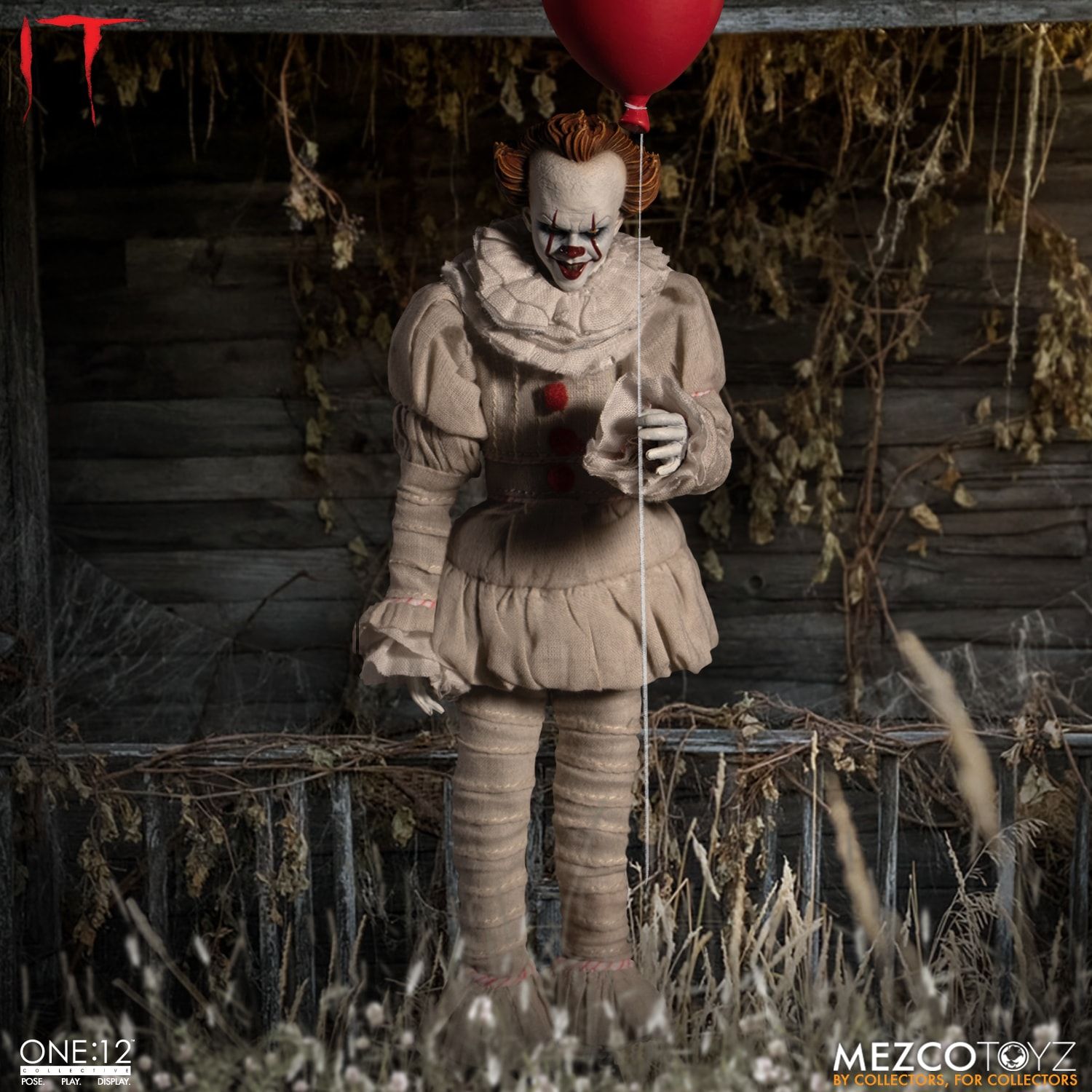 Mezco Toyz One:12 Collective IT (2017) Pennywise 1/12 Scale Action Figure - Horror Movie Collectible for Display & Photography - Perfect for Stephen King Fans & Action Figure Collectors
