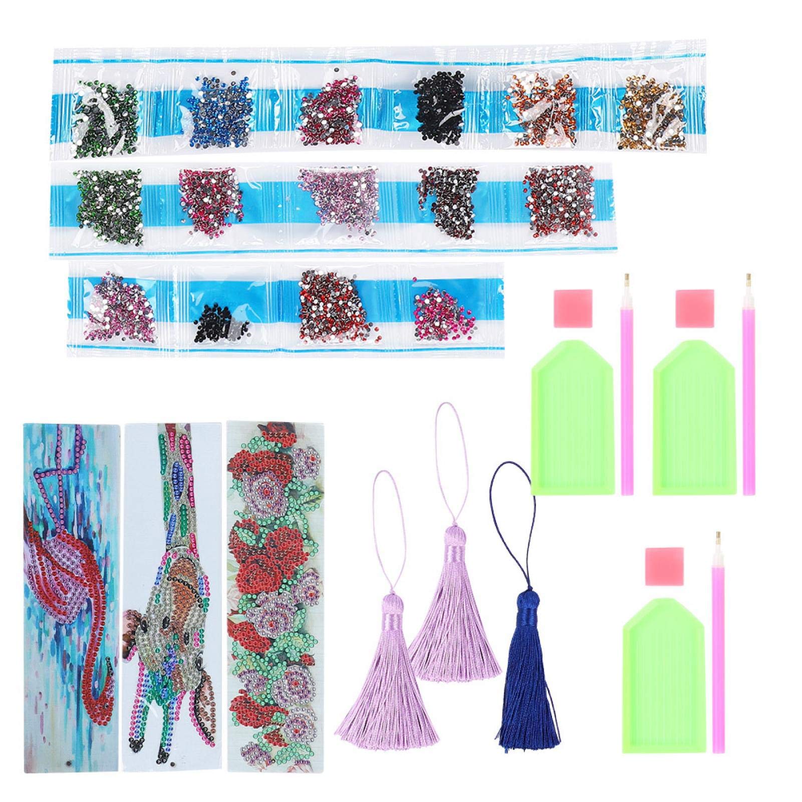 8.3 x 2.4 Inch Cross Stitch Bookmarks Kit - DIY Embroidery Painting Bookmark Set for Beginners - Perfect for Reading, Gifts, and Craft Projects