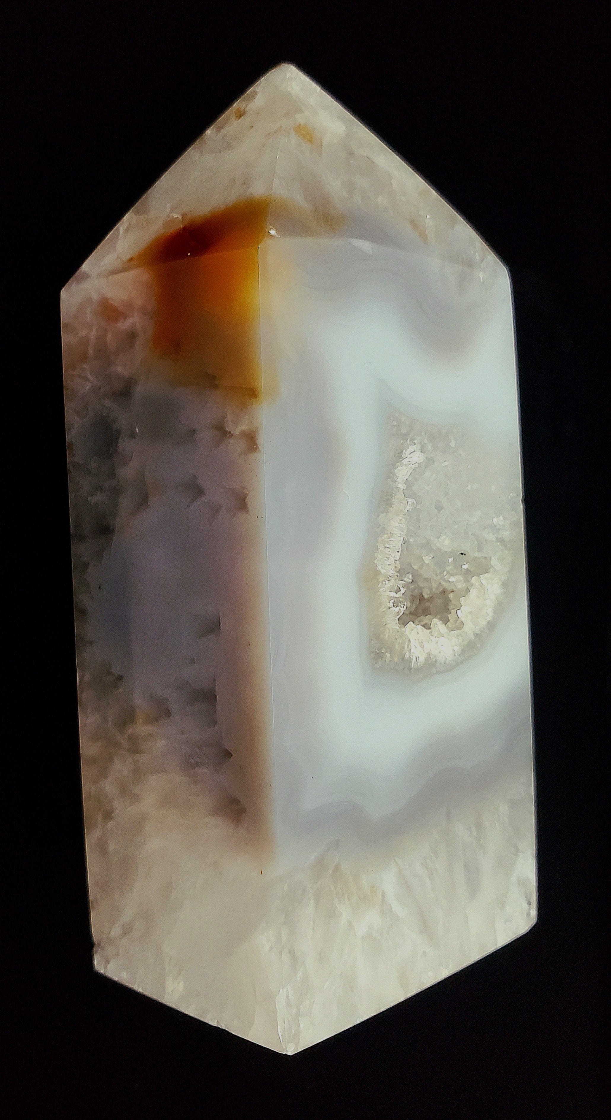 Natural Agate & Quartz Crystal Tower - Healing Stone for Meditation, Reiki, and Home Decor | Spiritual Energy Enhancer for Yoga, Feng Shui, and Office Desk