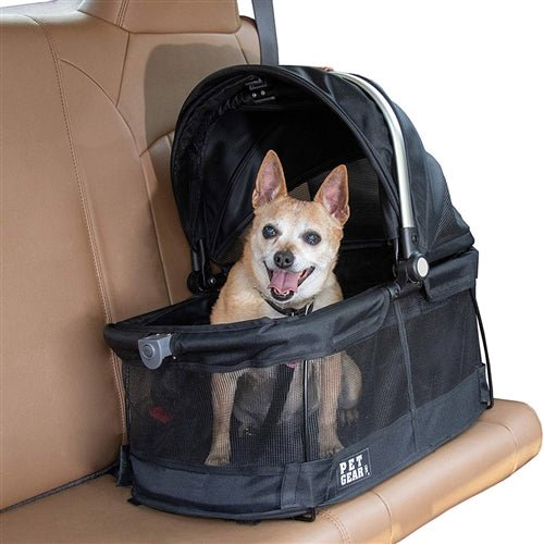 Black View 360° Rotating Pet Carrier & Car Seat for Small Dogs and Cats - Perfect for Travel, Vet Visits, and Road Trips
