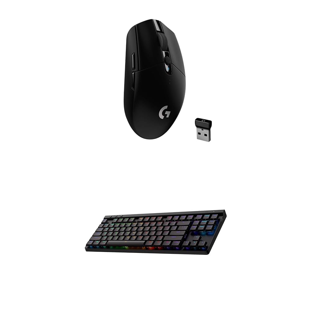 Logitech G305 Lightspeed Wireless Gaming Mouse & G515 TKL Wireless Mechanical Keyboard Bundle - Black | Wireless PC Gaming Setup for Esports & Home Office