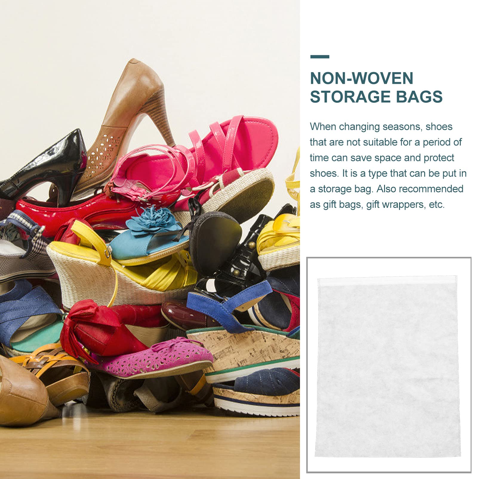 50-Pack Non-Woven Fabric Storage Bags - Space Saving Vacuum Bags for Clothes, Shoes & Travel | Dustproof Organizer for Closet, Suitcase & Home Organization