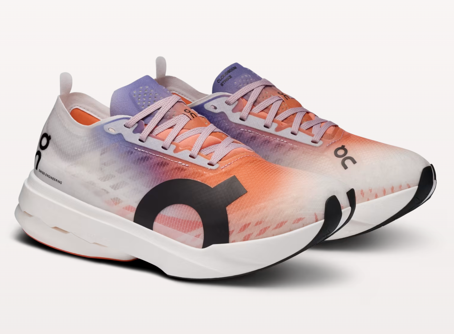 Women's Cloudboom Strike Running Shoes - White/Flame - Lightweight Cushioned Road Racing Sneakers for Marathon & Training