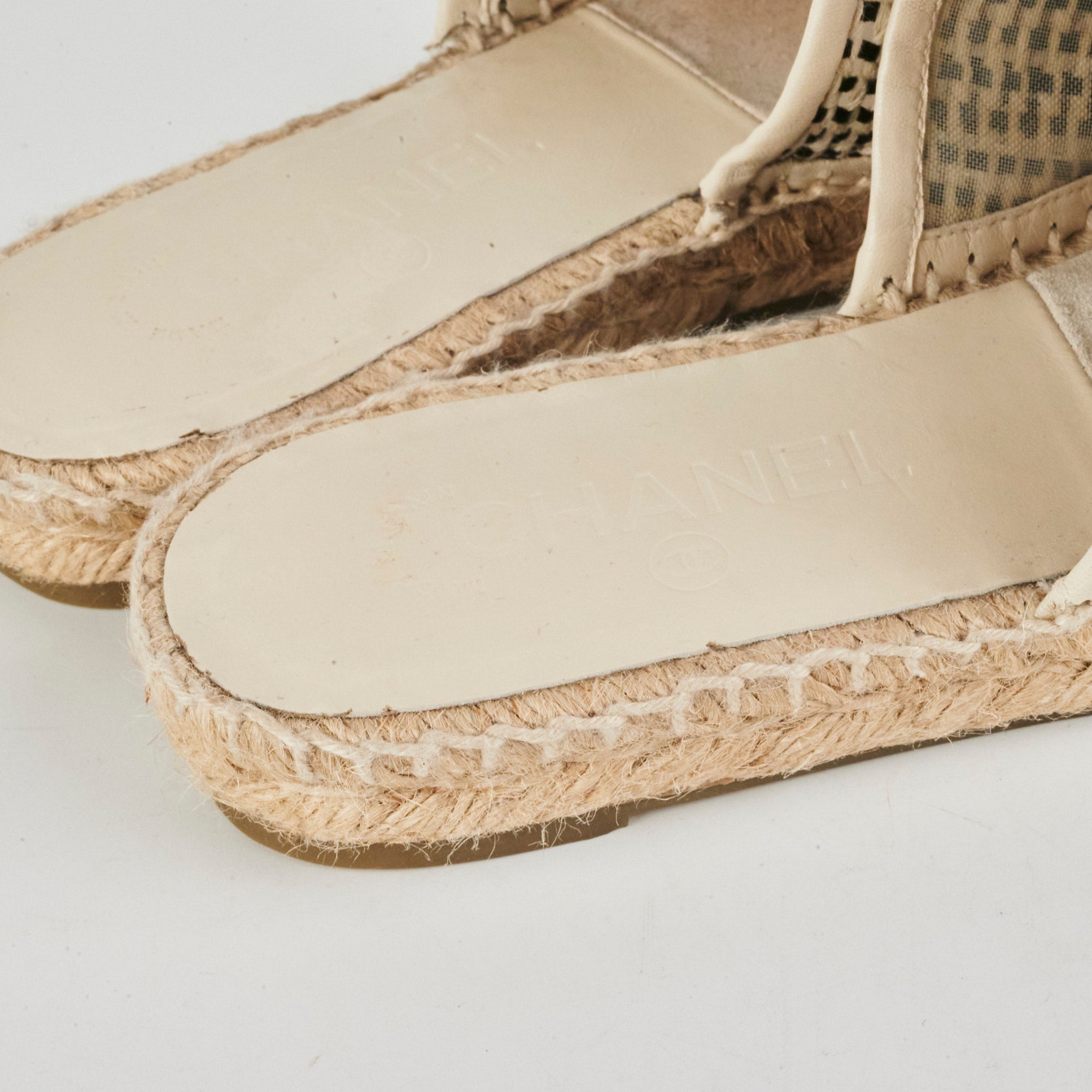 Chanel CC Logo Espadrille Flap Shoes Women's Size 37 - Perfect for Summer Outfits, Beach Vacations & Casual Chic Style