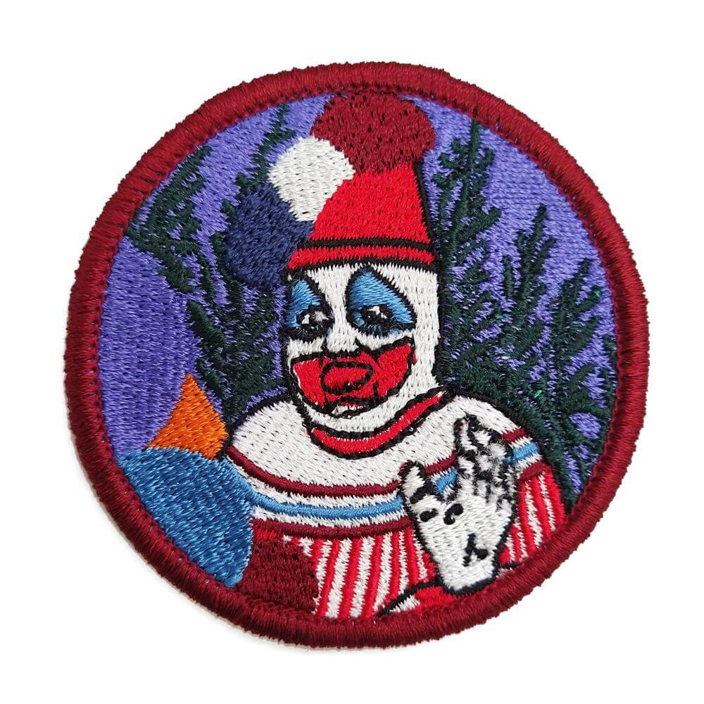 John Wayne Gacy Pogo Patch - Vintage Clown Collectible Badge for Jackets, Bags & Costumes | Horror Memorabilia & True Crime Fan Accessories