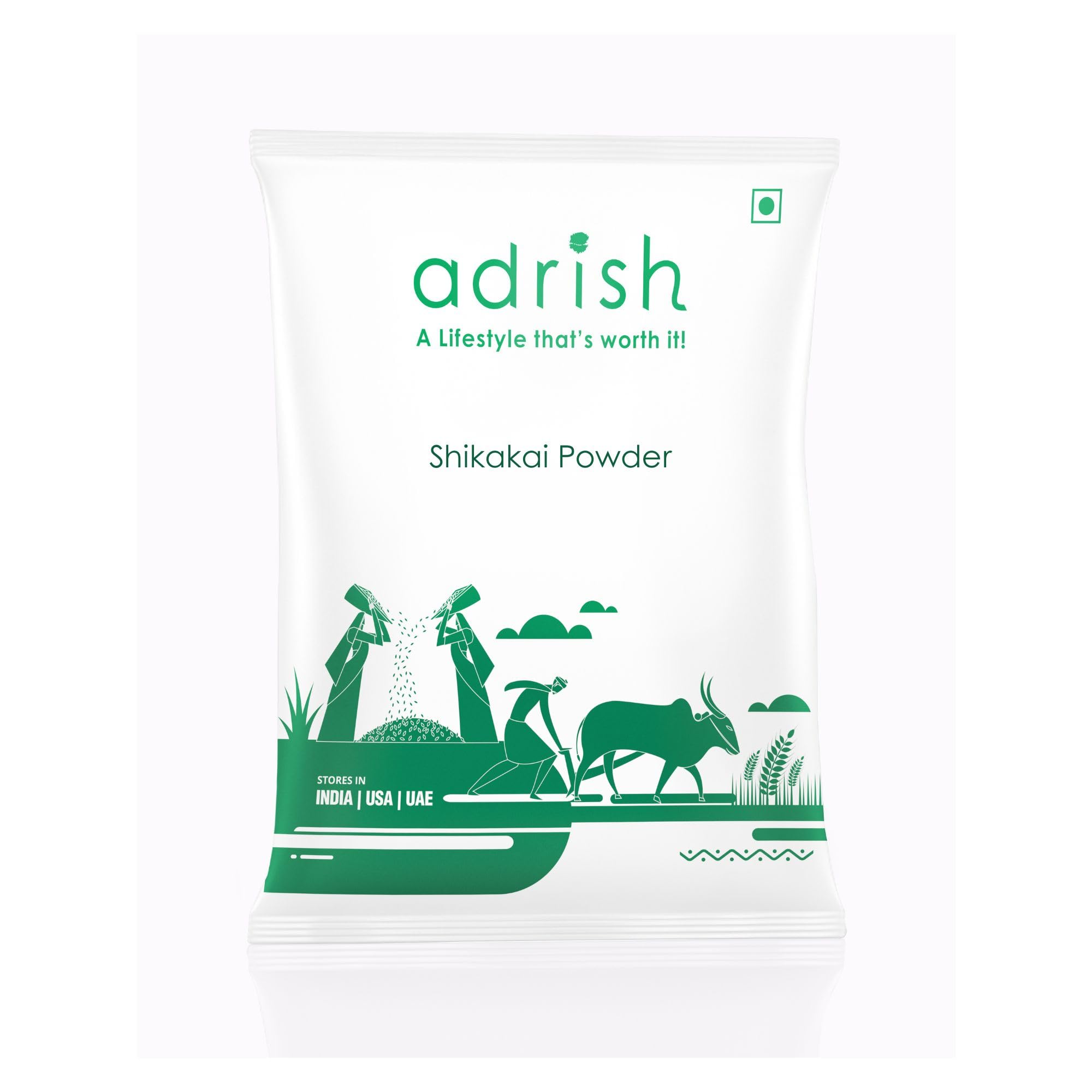 Adrish ZeroWaste Organic Shikakai Powder 100g - Natural Hair Care for Shine & Growth | Perfect for DIY Hair Masks & Ayurvedic Treatments
