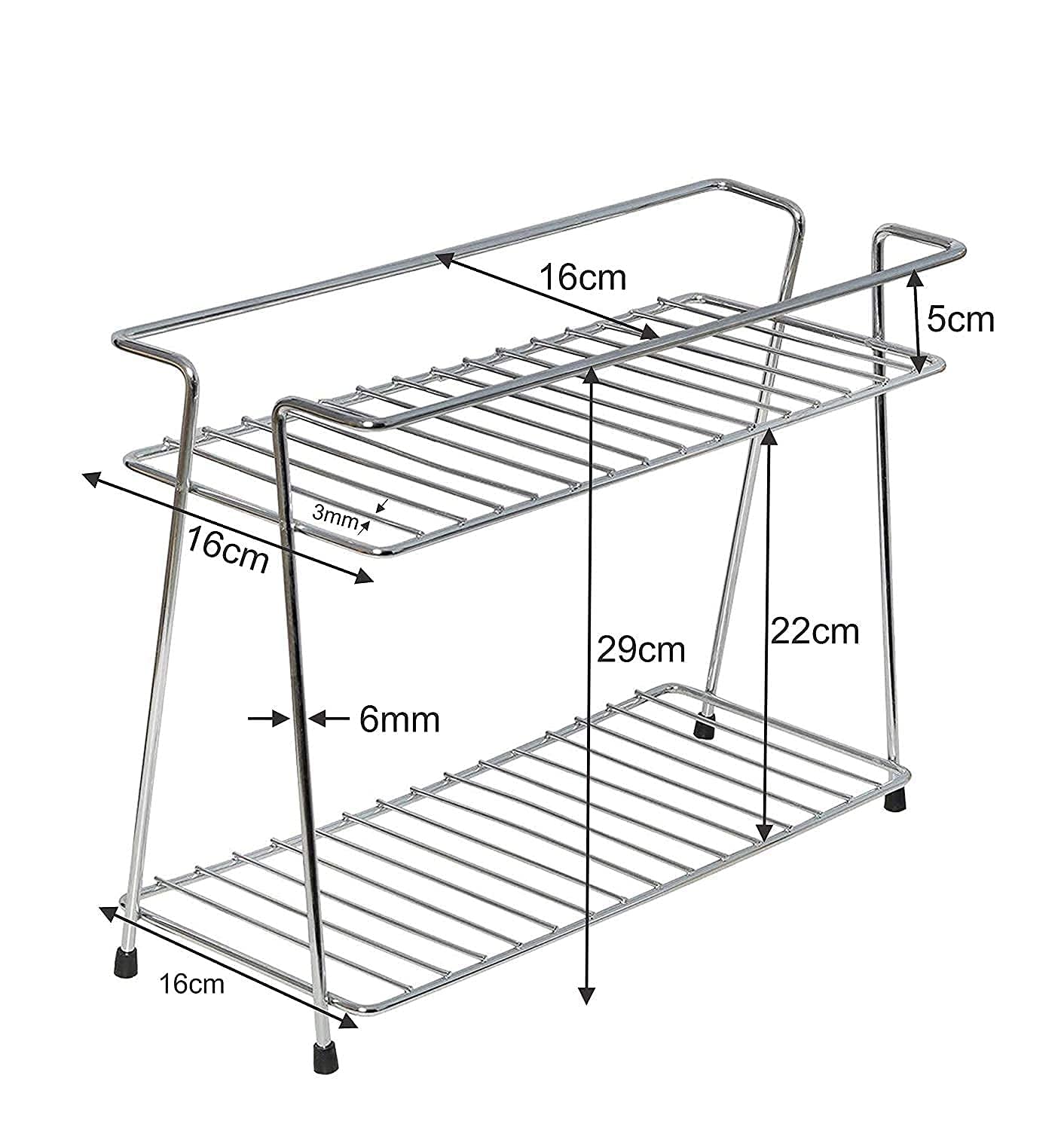 Stainless Steel Kitchen Rack Organizer - 2-Tier Space Saver for Utensils & Dishes - Perfect for Small Kitchens