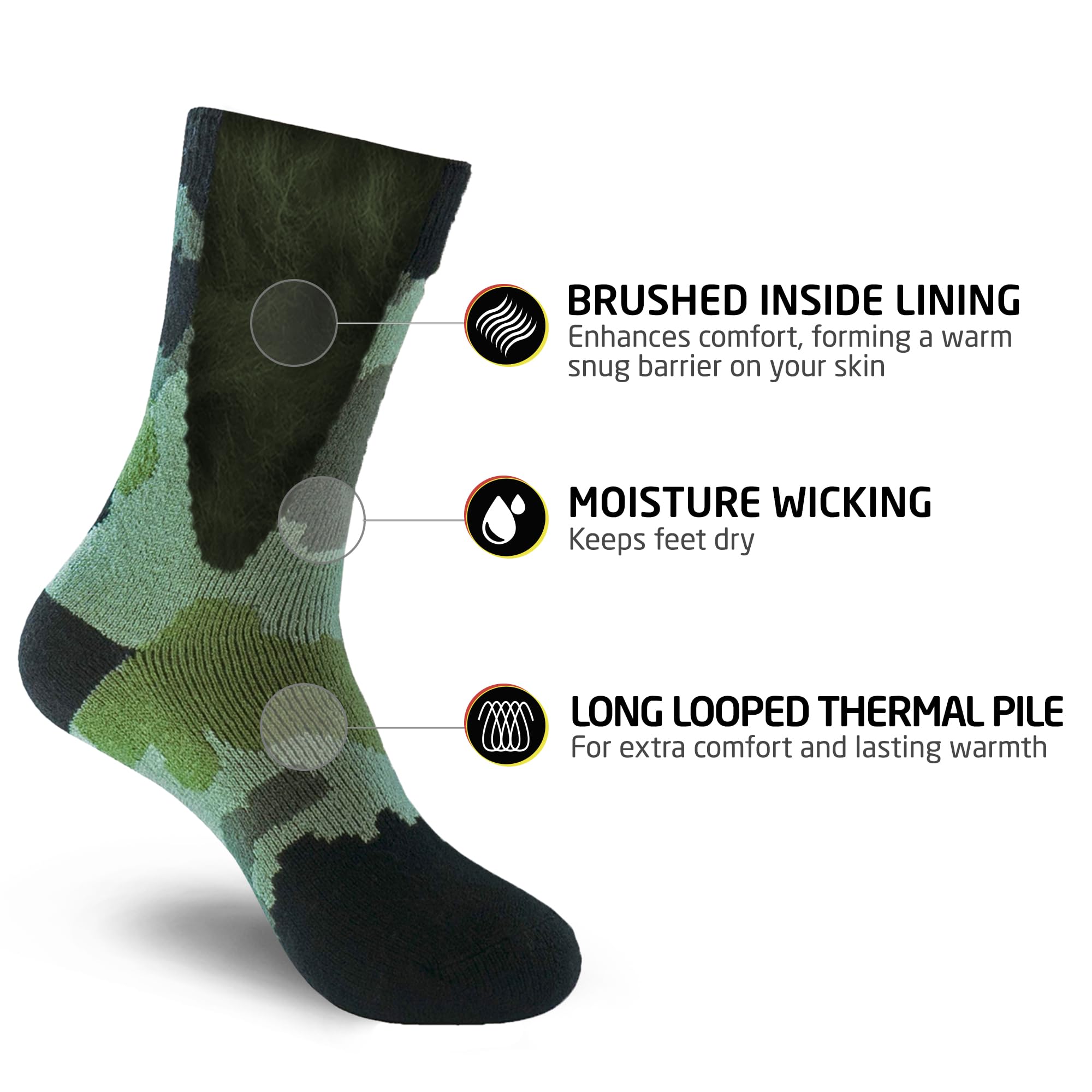 Kids Thermal Socks - 2 Pack Warm Winter Socks for Boys & Girls | Cozy Insulated Thick Heated Socks | Perfect for Cold Weather, Snow Play & Indoor Comfort