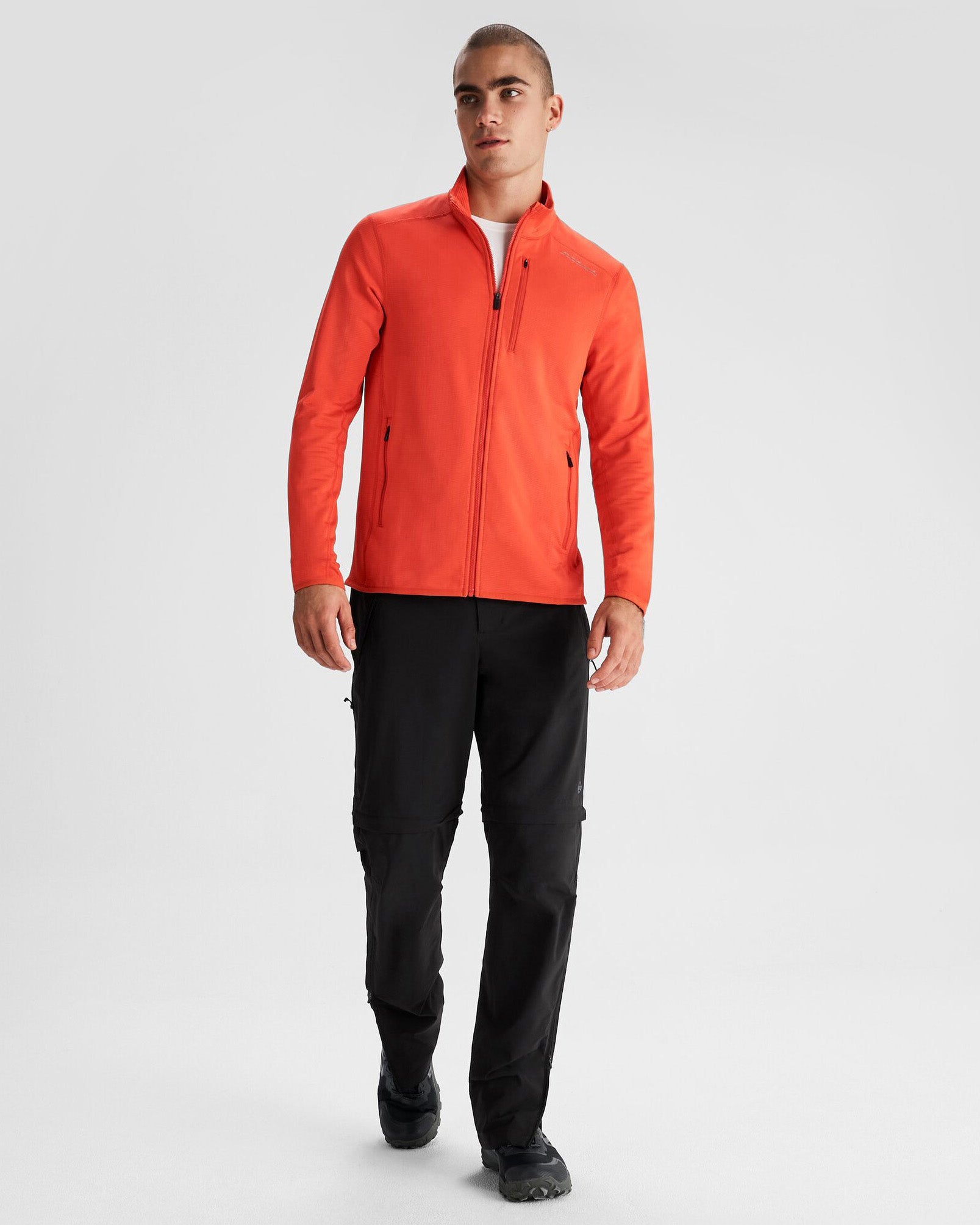 Men's Seeker Fleece Jacket - Warm Outdoor Winter Jacket for Hiking & Camping | Hut Orange Color | Perfect for Cold Weather Adventures