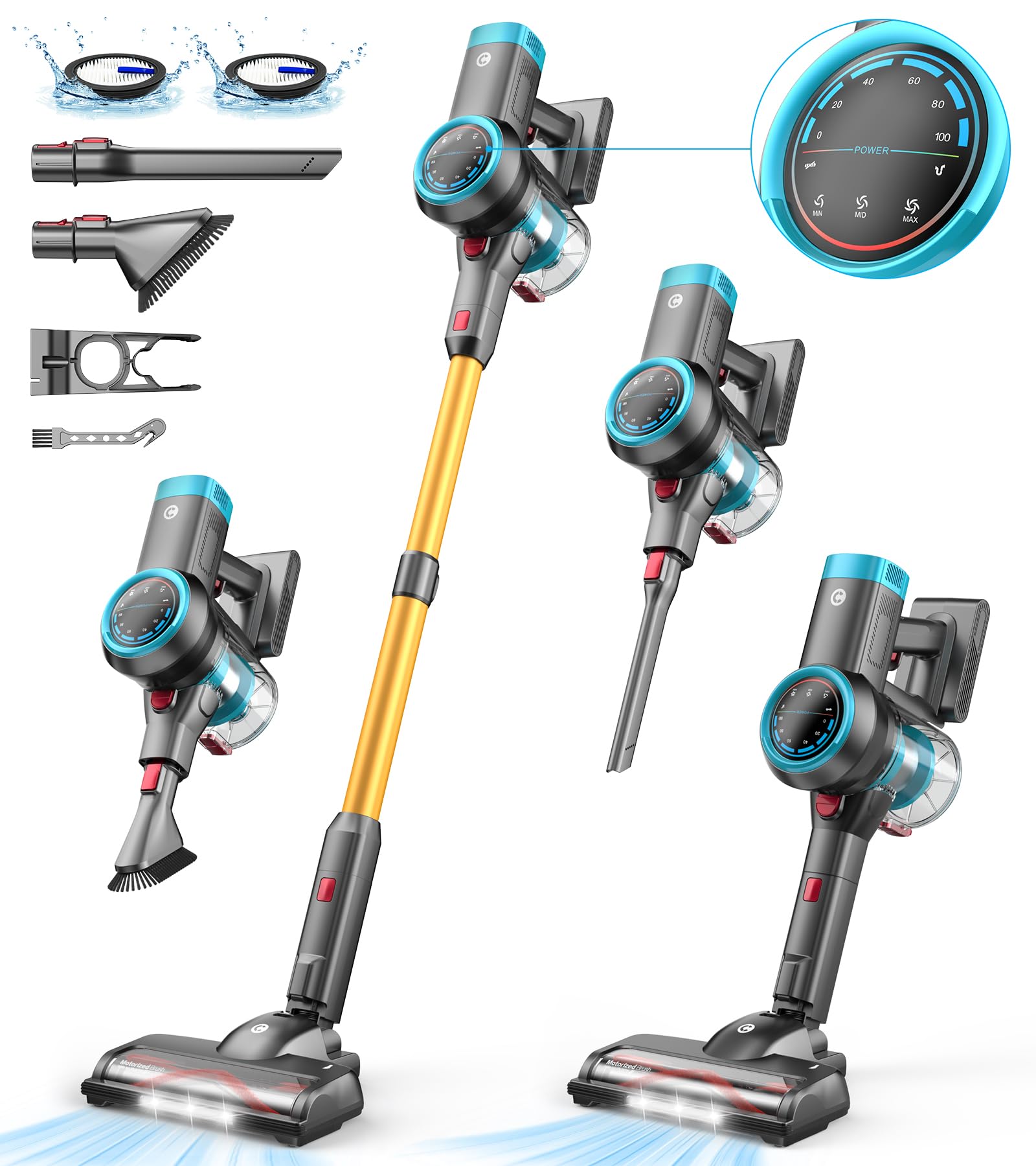 **Powerful 550W/45Kpa Cordless Vacuum Cleaner for Home – Self-Standing, 60 Min Runtime, LED Display, Anti-Tangle, Lightweight for Carpets & Pet Hair – Ideal for Hard Floors, Cars & Pet Owners**