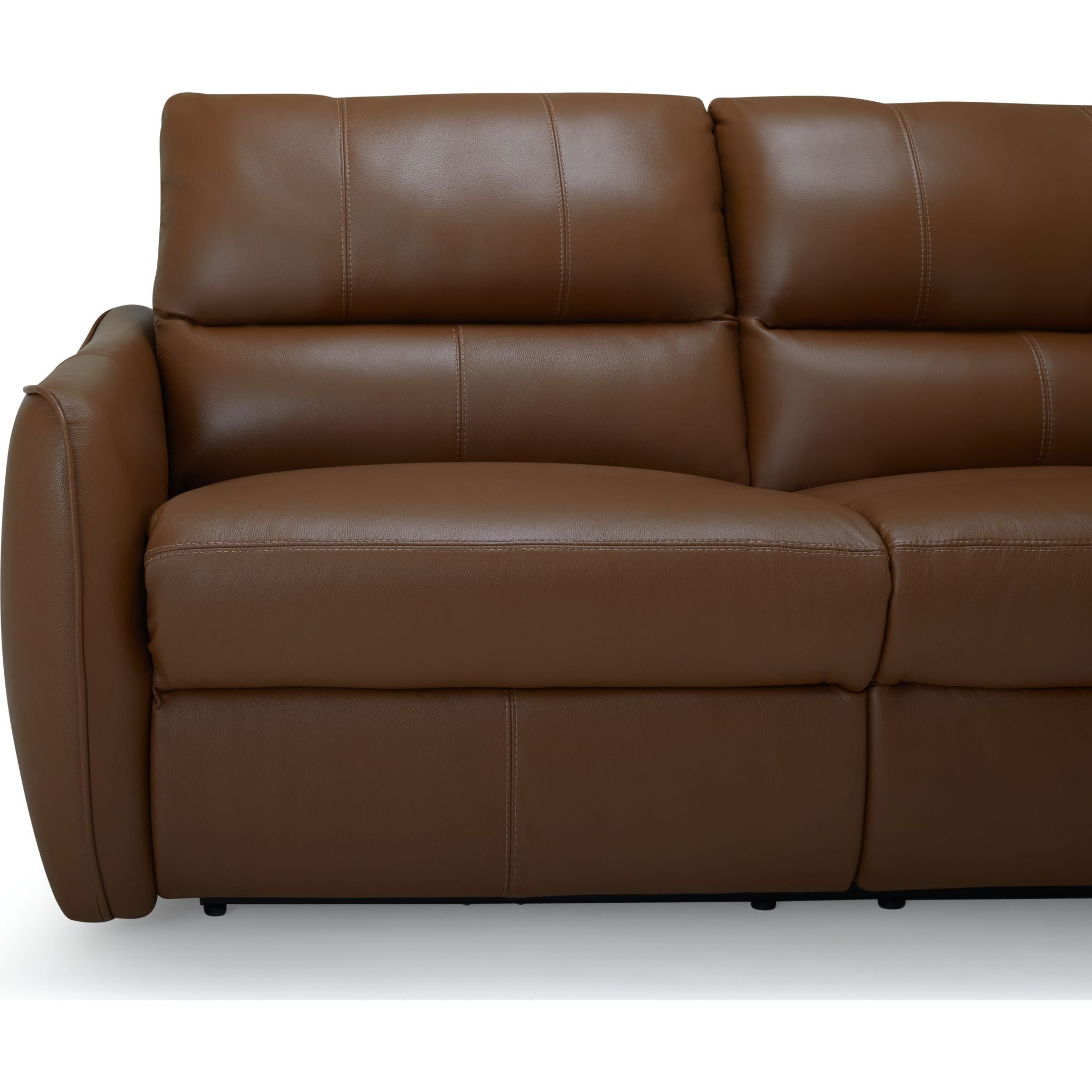 Arlo Power Reclining Sofa - 3-Seater Leather Sectional Couch with USB Charging Ports, Valencia Biscotti Color - Perfect for Living Room, Home Theater & Family Gatherings