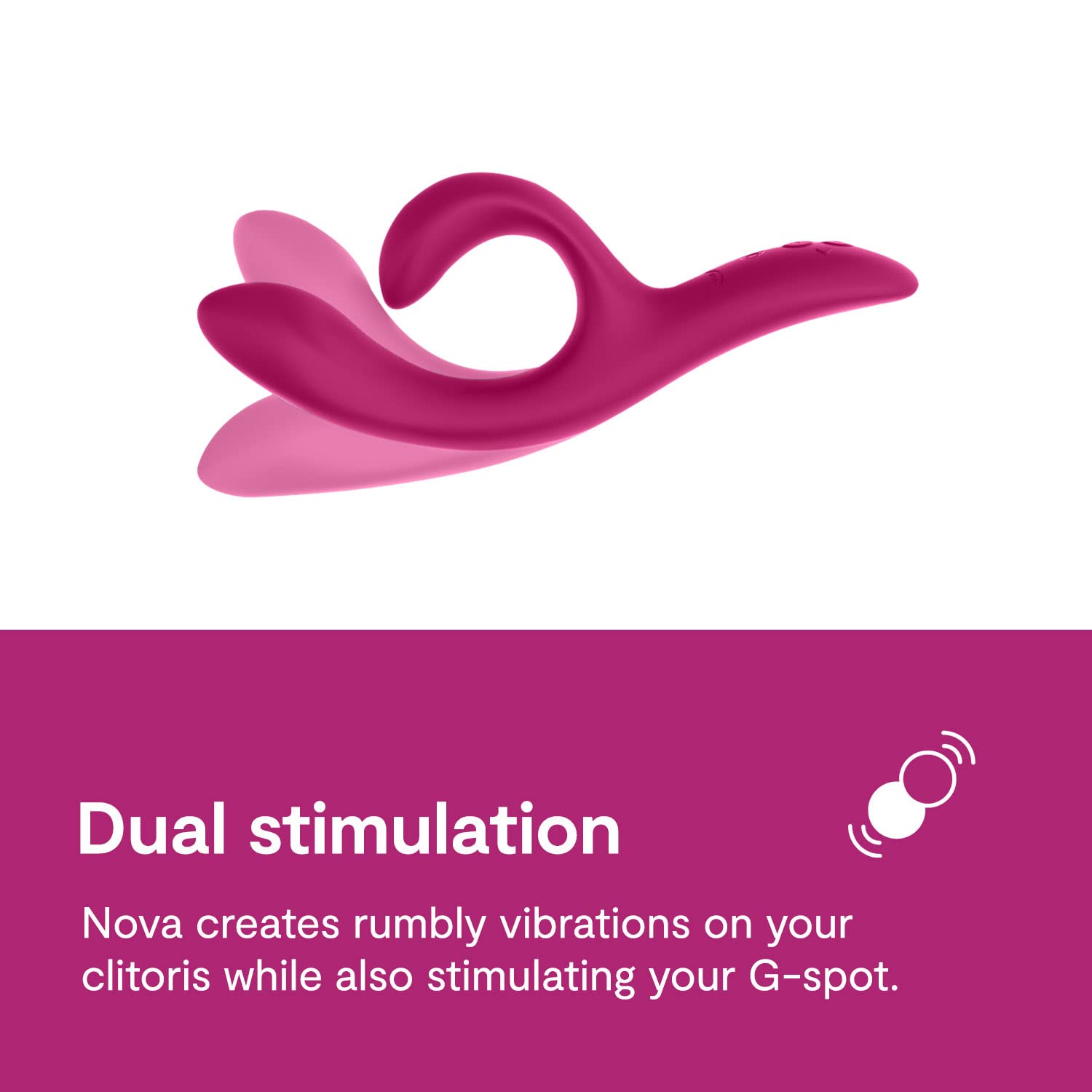 We-Vibe Nova 2 Dual Rabbit Vibrator for Women - 10 Vibration Modes, App & Remote Control - G Spot & Clitoral Stimulator - Couples Sex Toy for Enhanced Intimacy & Solo Play (Pink) | Perfect for Date Nights, Long Distance Relationships & Self-Care Moments