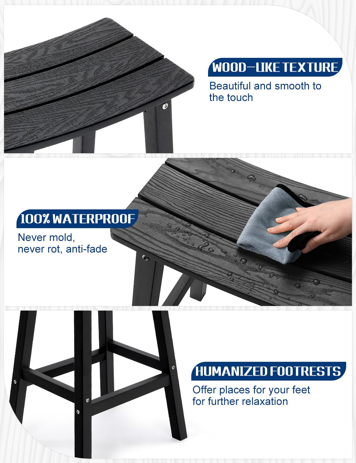 **Weatherproof Bar Stools Set of 2 - 28