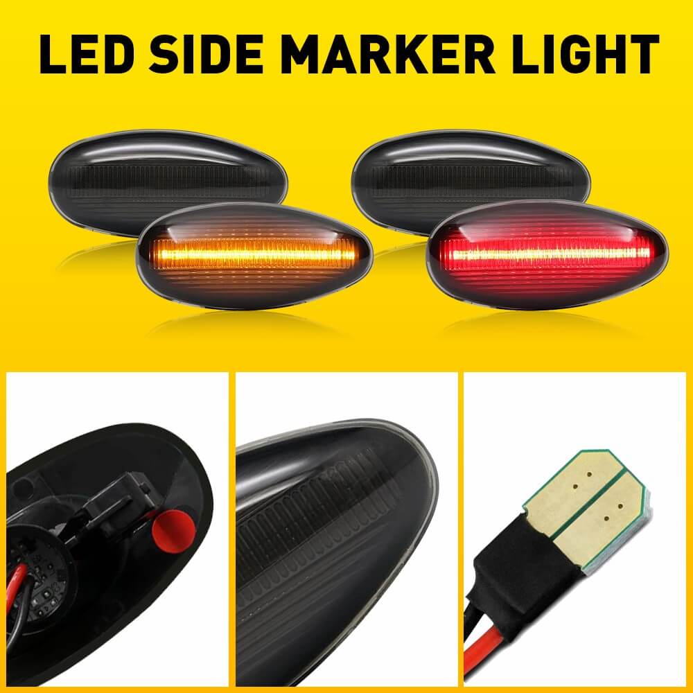 LED Fender Side Marker Light for 1999-2014 Chevrolet Silverado & GMC Sierra 2500HD/3500HD Dually Models - Waterproof & Durable Truck Accessories for Night Driving Safety