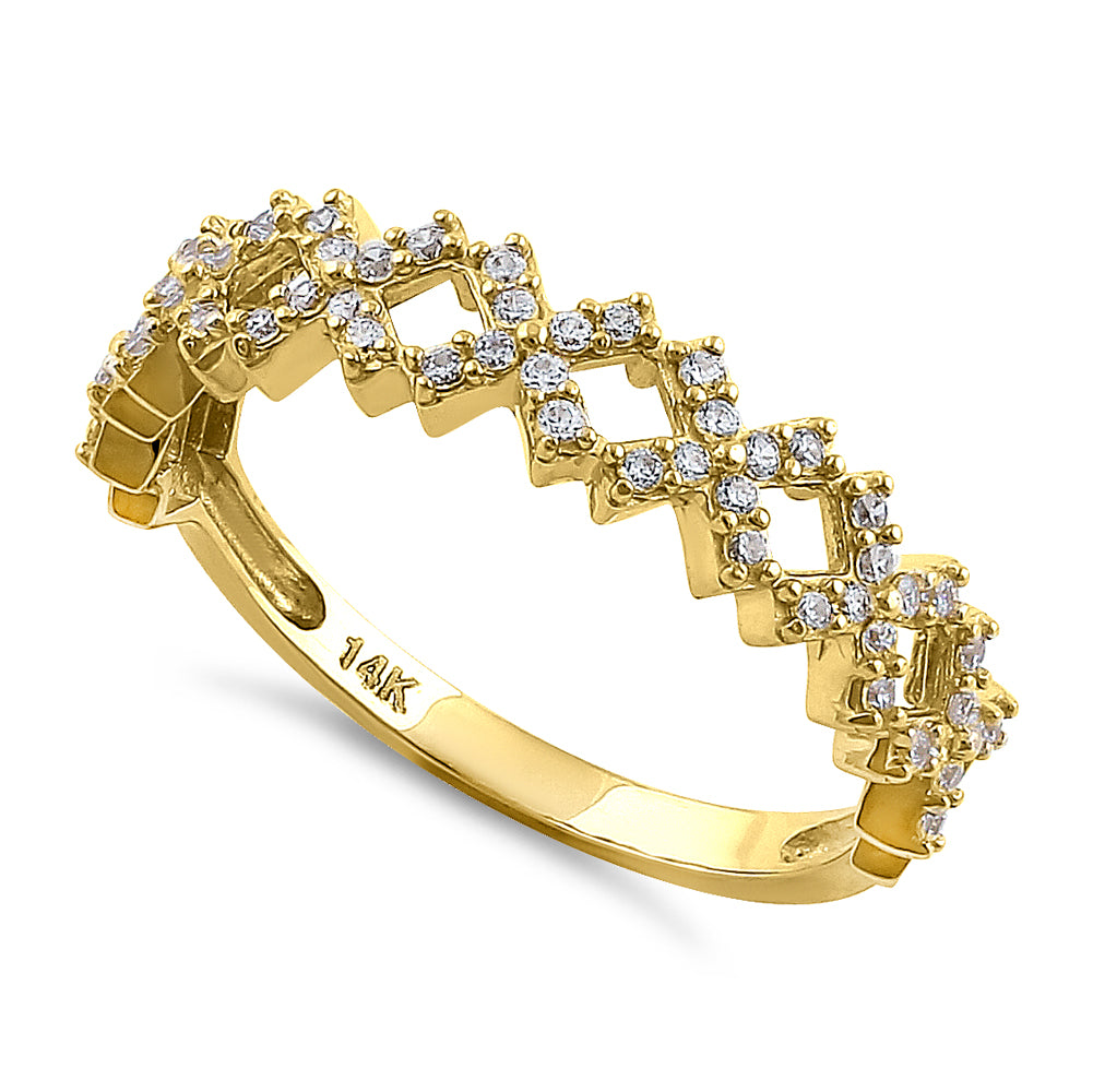 14K Solid Yellow Gold XS Cubic Zirconia Ring for Women - Elegant Minimalist Jewelry for Everyday Wear & Special Occasions