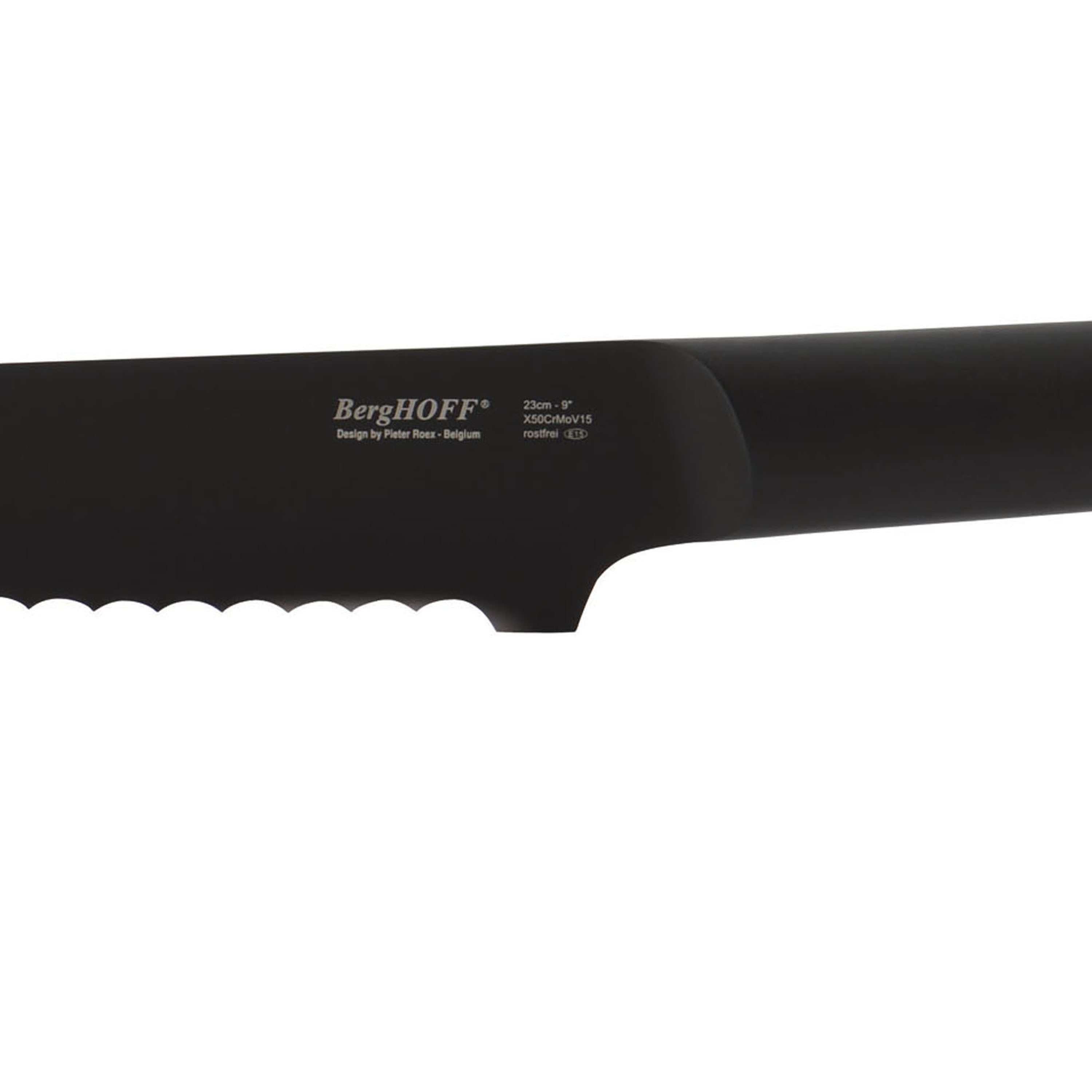 BergHOFF Ron 9-Inch Black Bread Knife - Premium Stainless Steel Blade for Slicing Bread, Cakes & Pastries - Perfect for Home Baking & Professional Kitchens