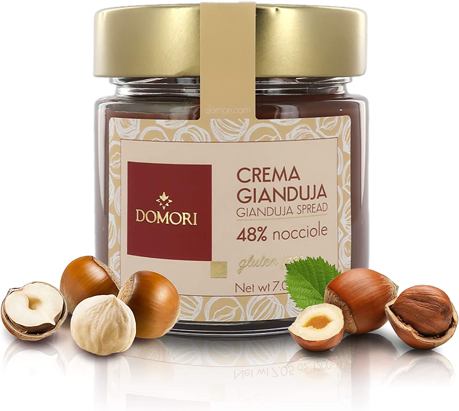 Domori Premium Gianduja Chocolate Hazelnut Spread - Delicious Nutella Alternative for Breakfast, Desserts & Gifts