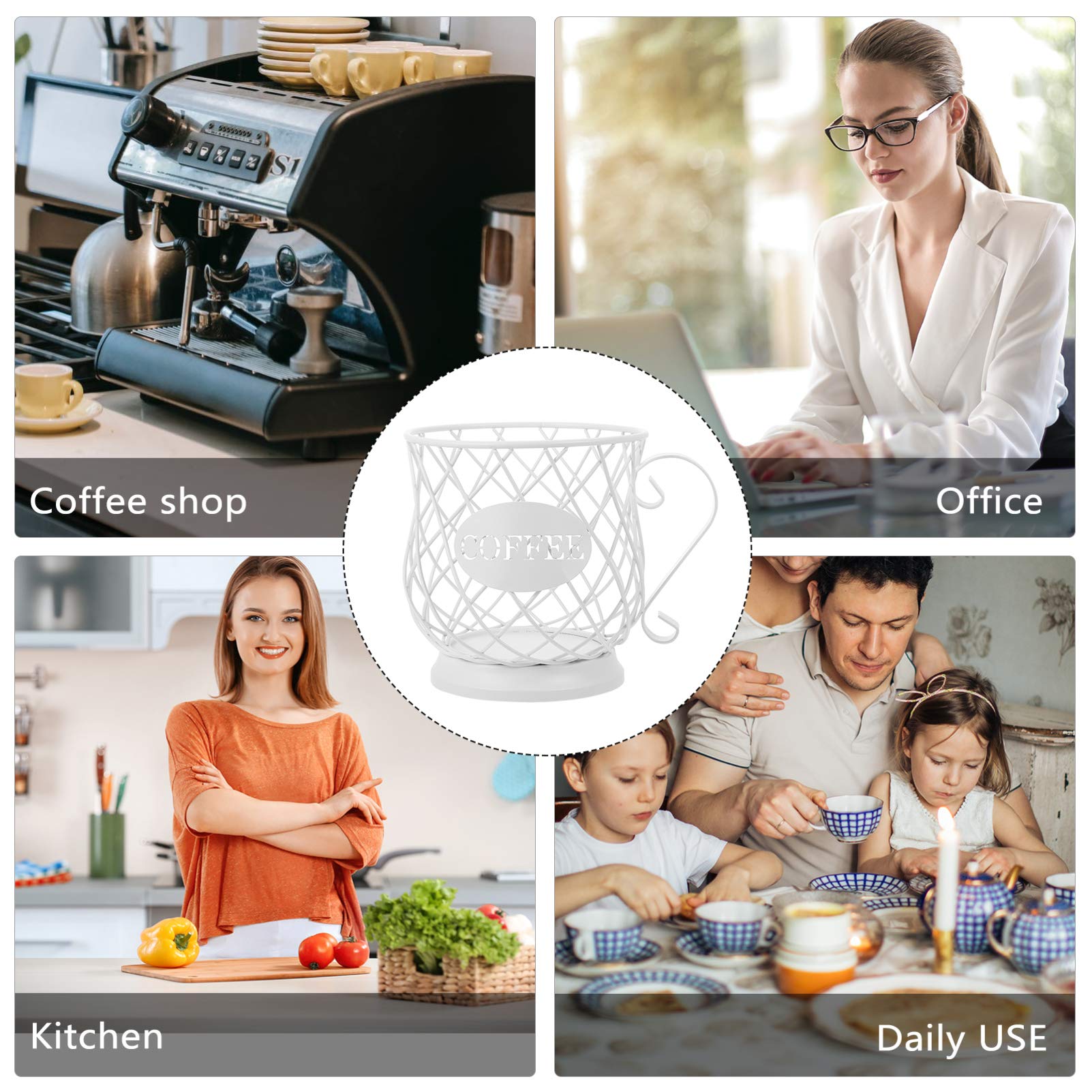 PRETYZOOM Coffee Capsule Holder Organizer - Reusable Coffee Pod Storage Basket for Keurig K-Cup, Nespresso & Dolce Gusto - Perfect for Kitchen Countertop & Office Coffee Station