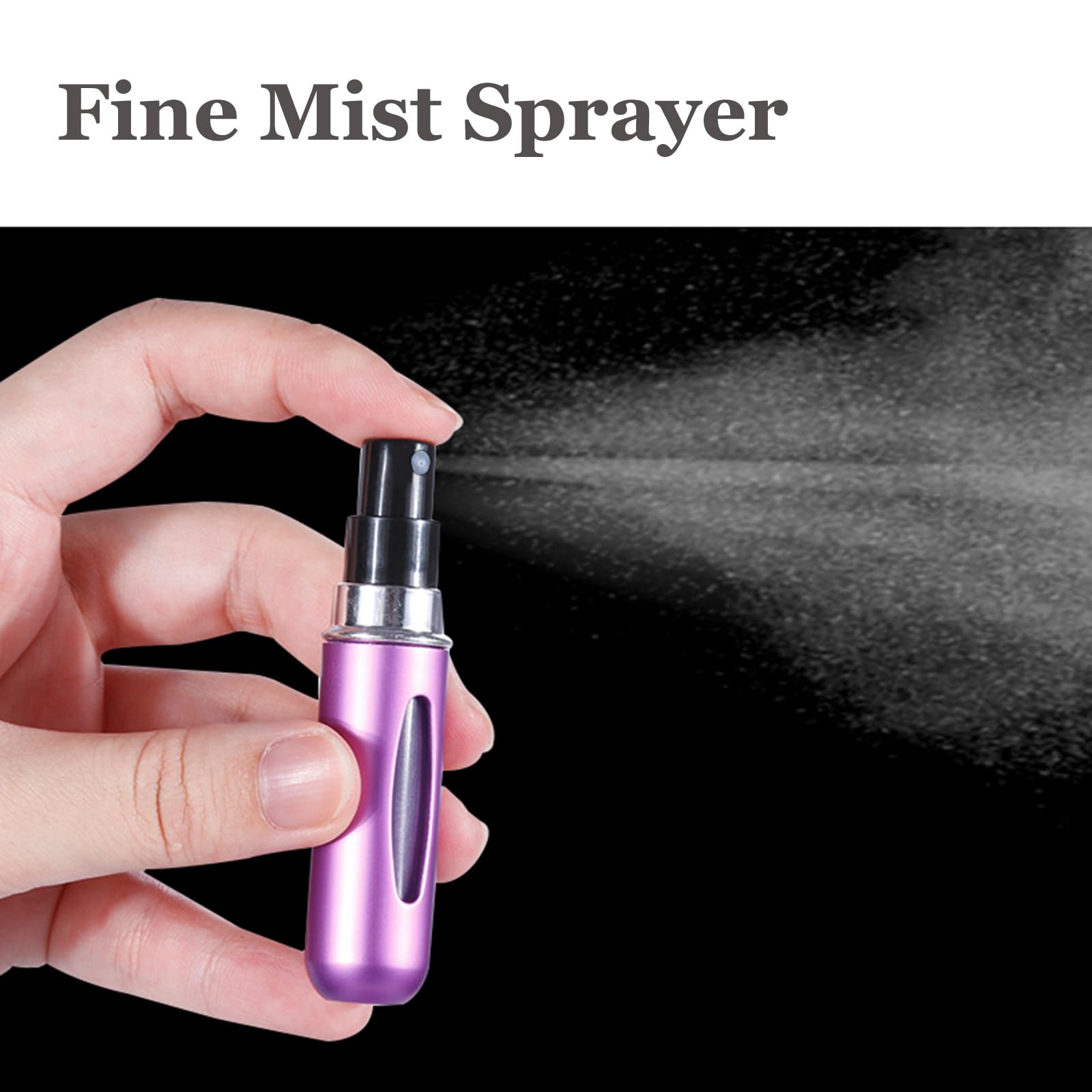 6 Pack 5ml Refillable Perfume Atomizer Spray Bottles - Portable Travel Glass Bottles for Cologne, Aftershave & Essential Oils - Easy Fill Scent Dispenser with Pump (Multicolor) | Perfect for Purse, Gym Bag & Airplane Carry-On